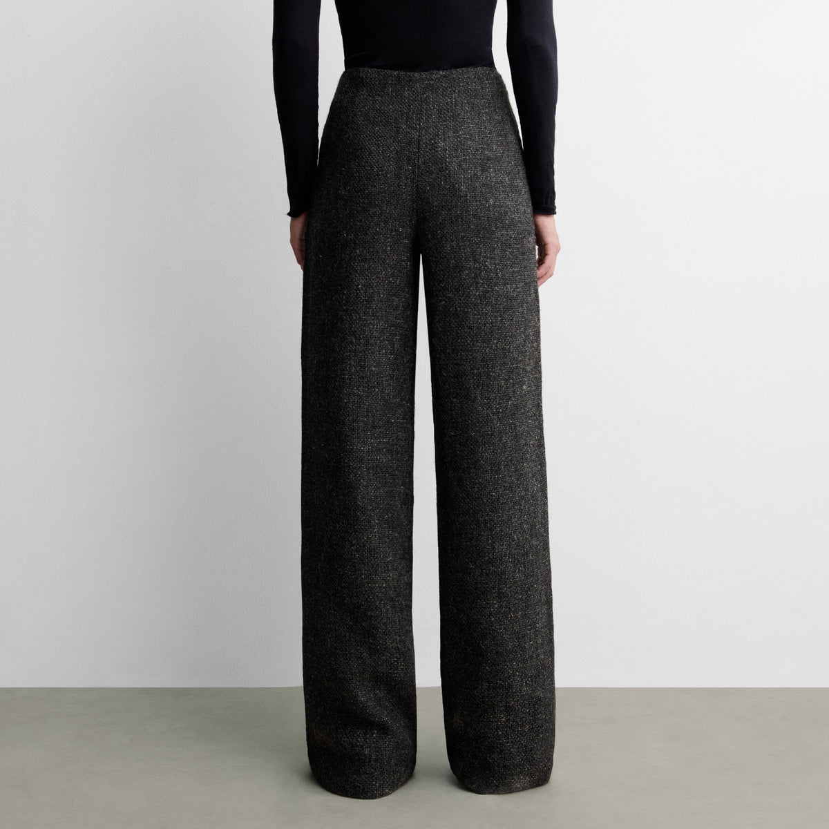 Straight tweed trousers