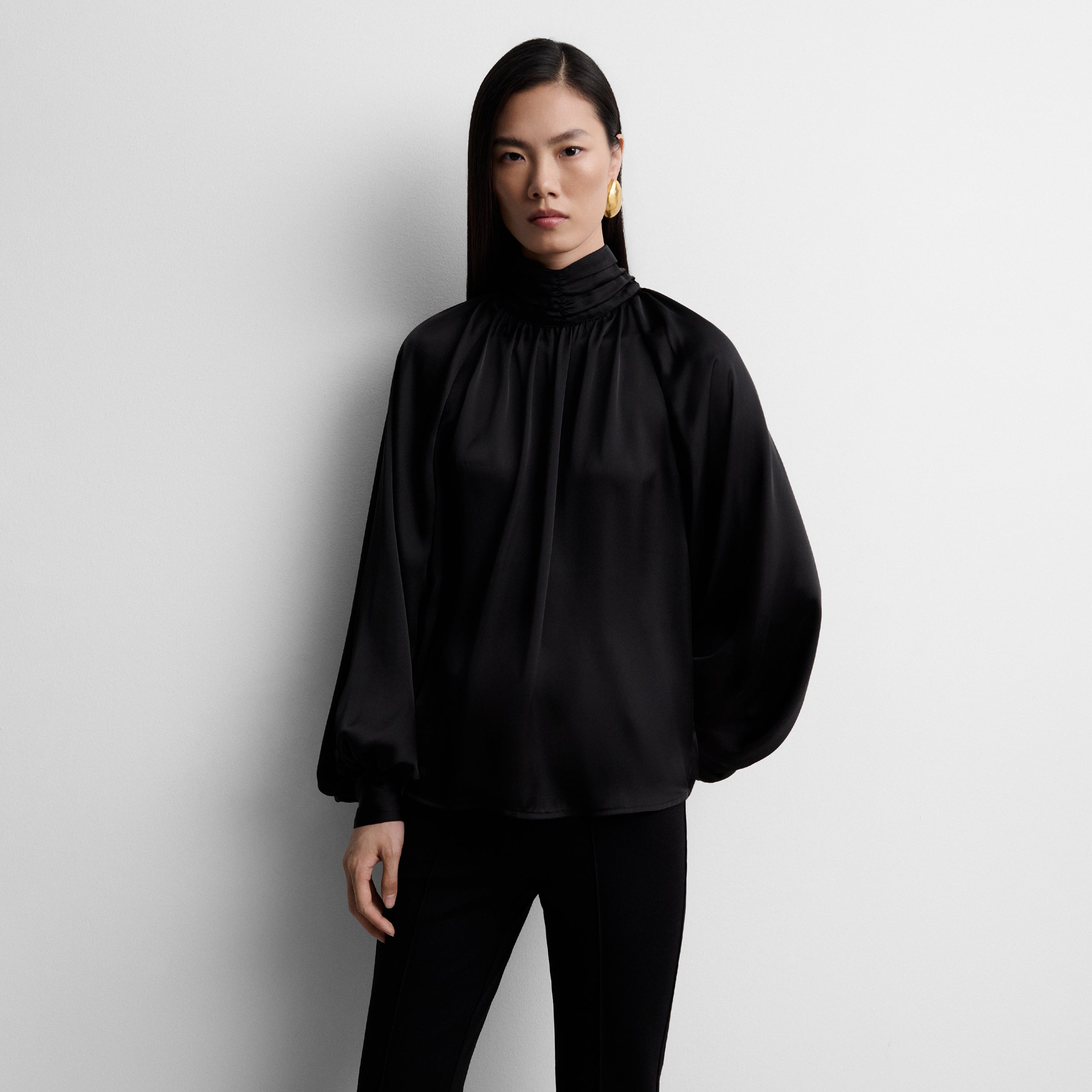 Blouse fluide satinée