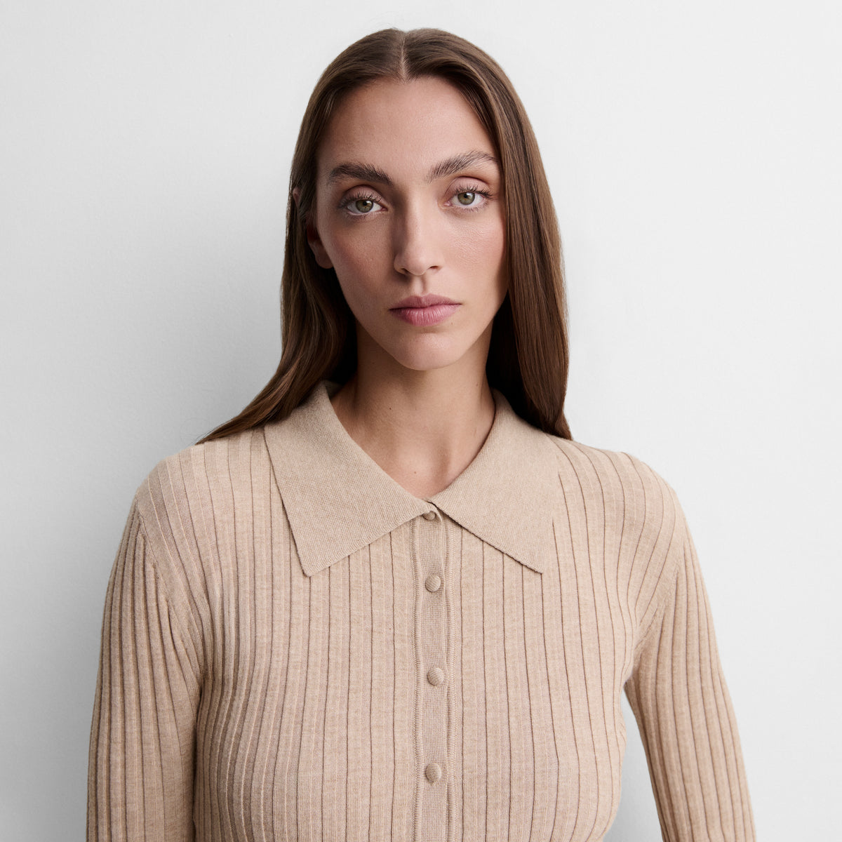 Cardigan en maille à col chemise