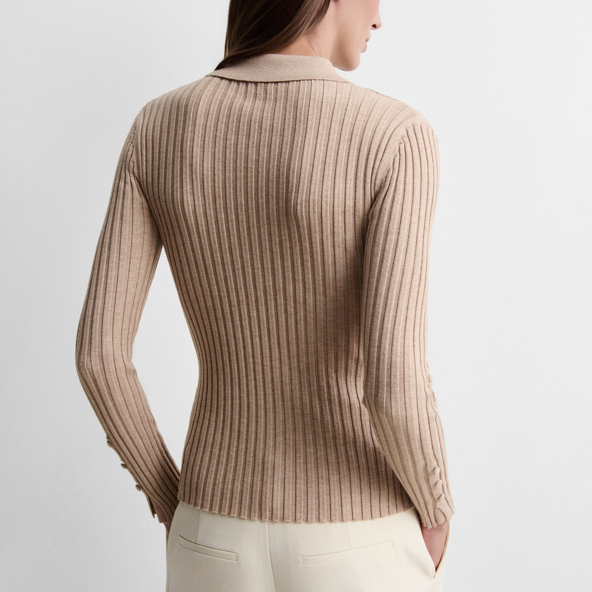 Cardigan en maille à col chemise