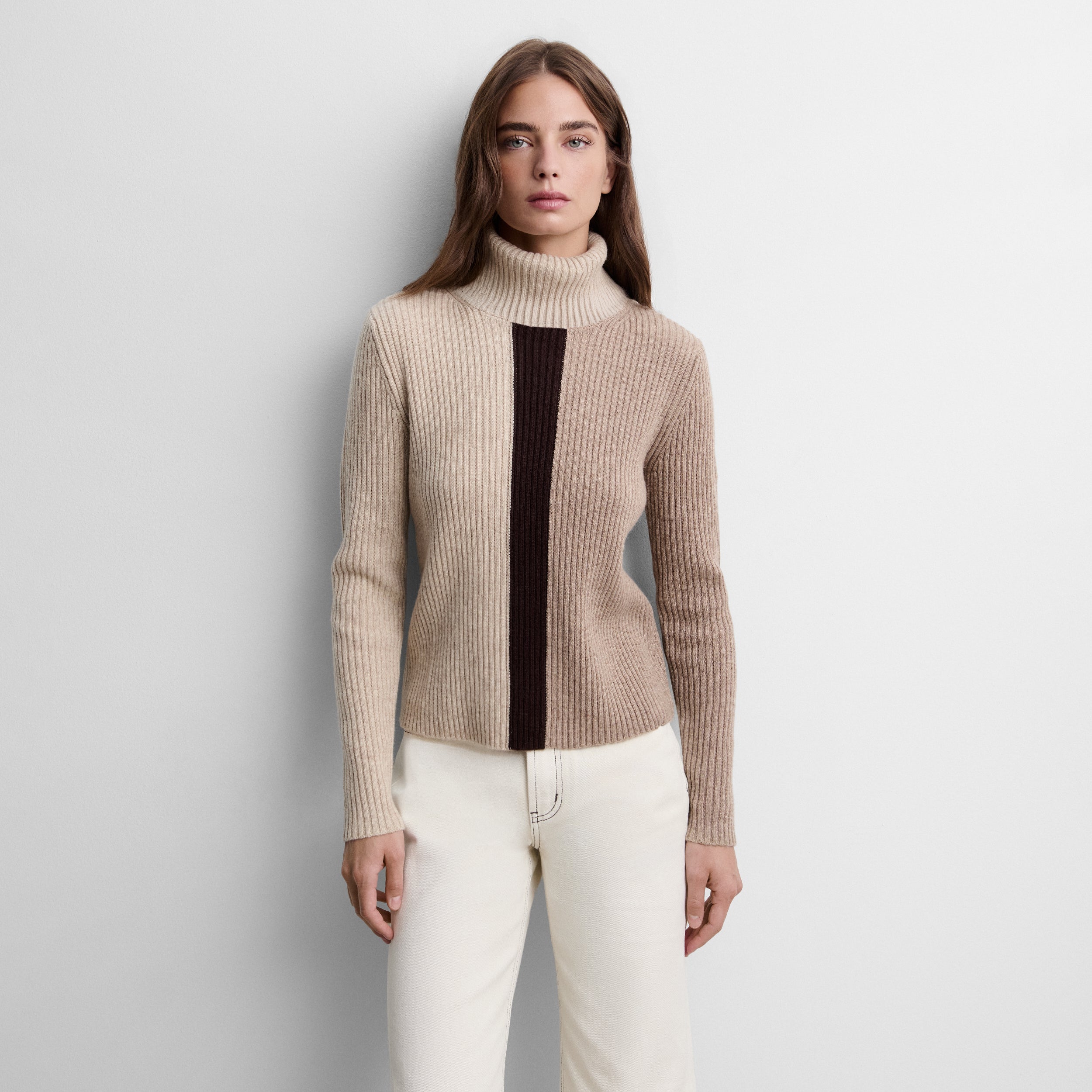 Pull en maille tricolore