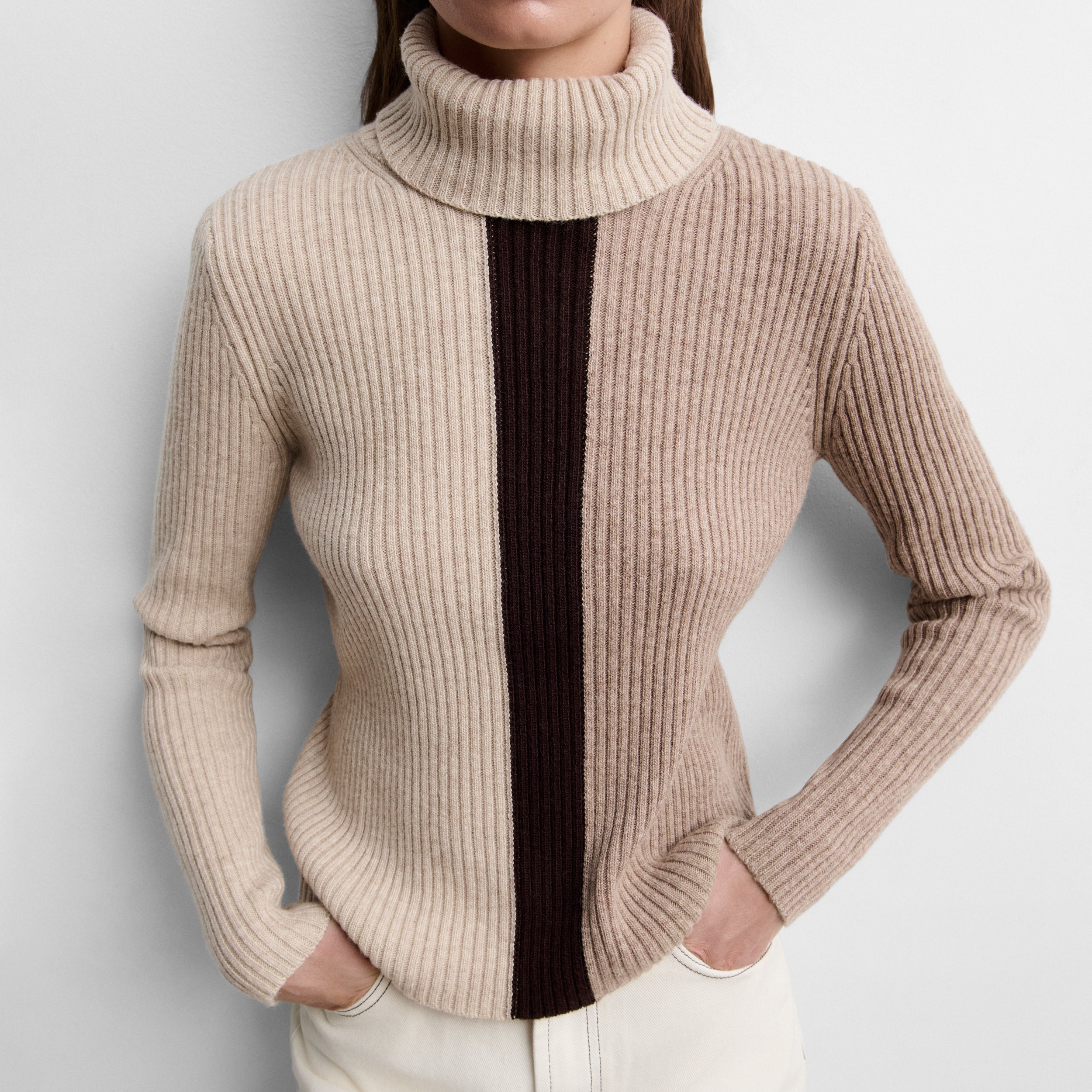 Pull en maille tricolore