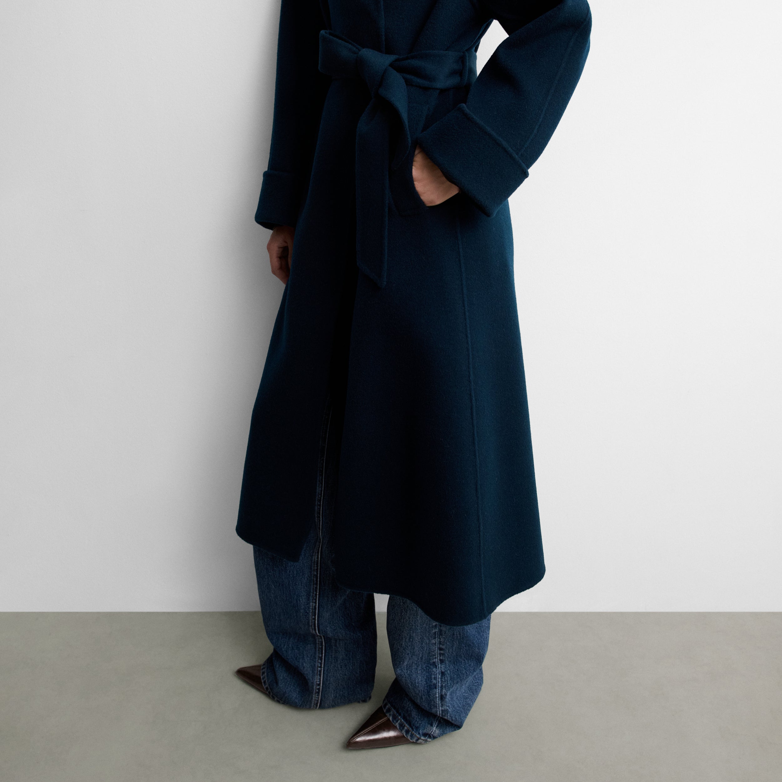 Manteau long en laine