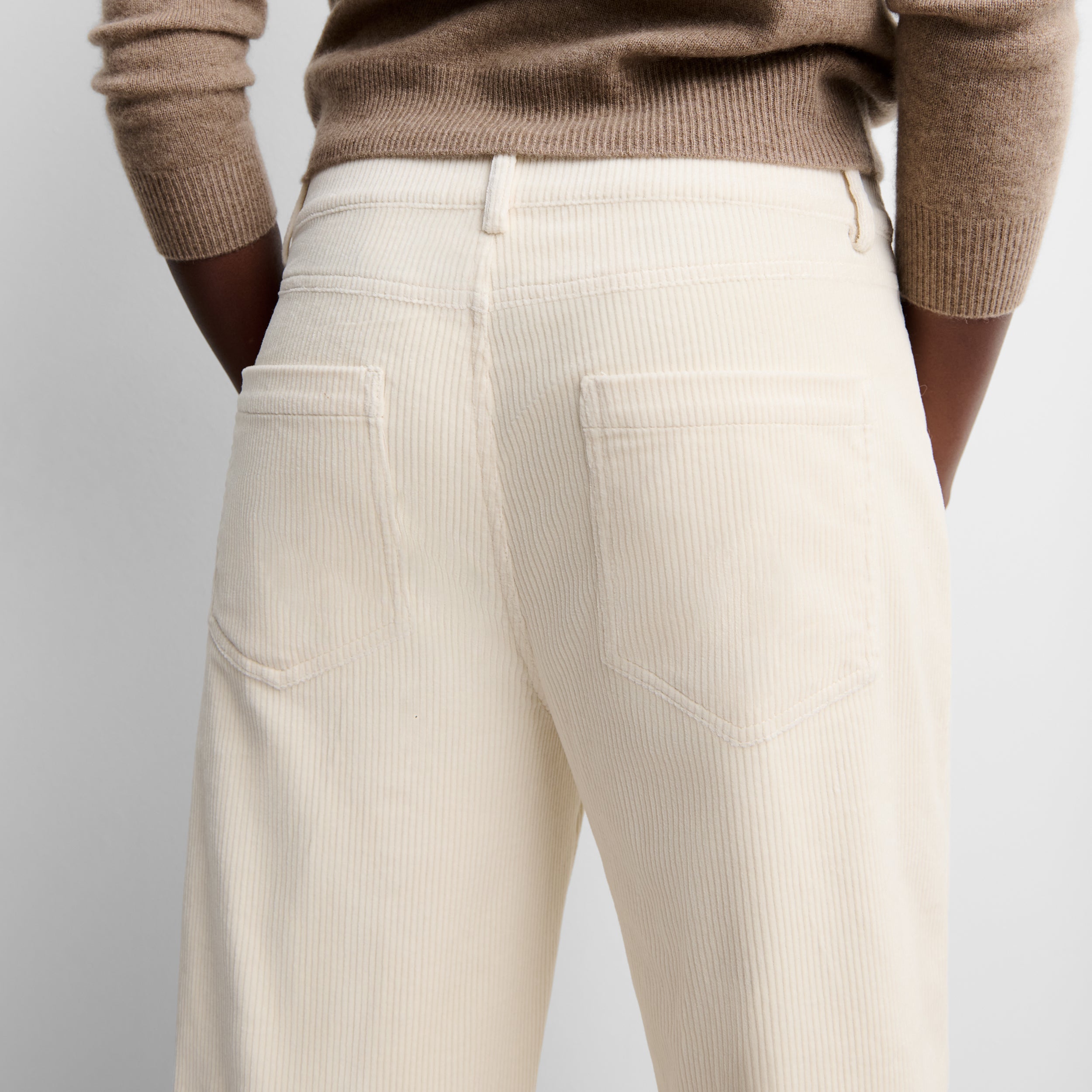 Pantalon droit en velours côtelé