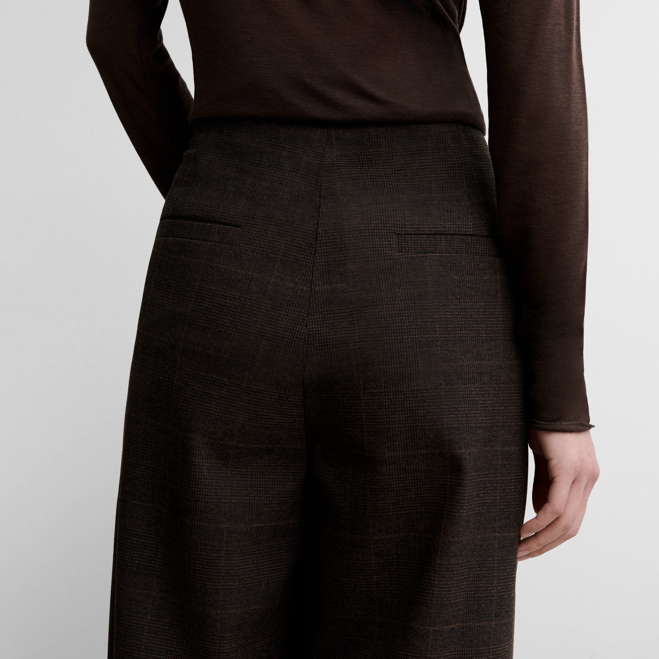 Pantalon à pinces imprimé à carreaux