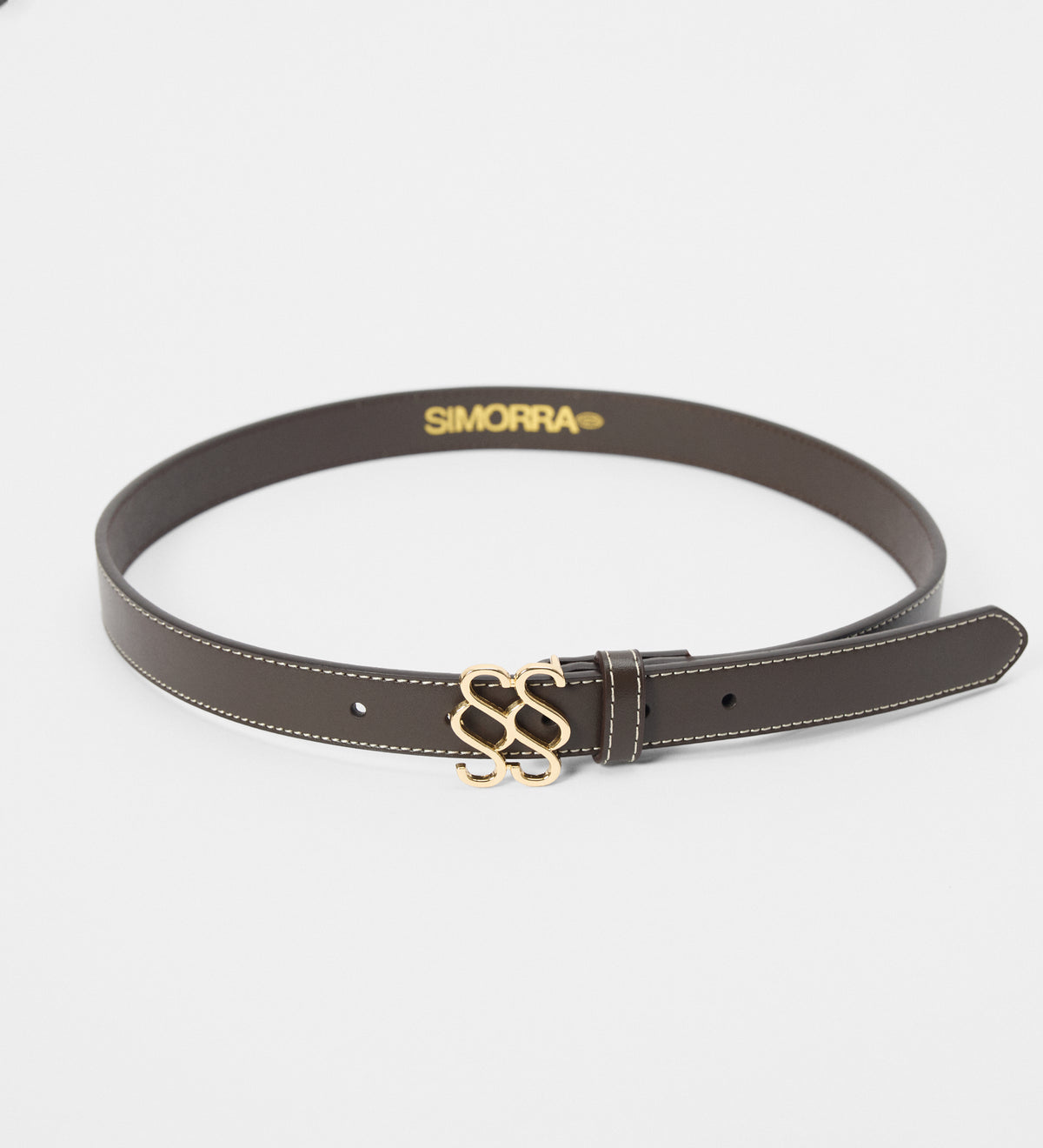 Metal logo belt