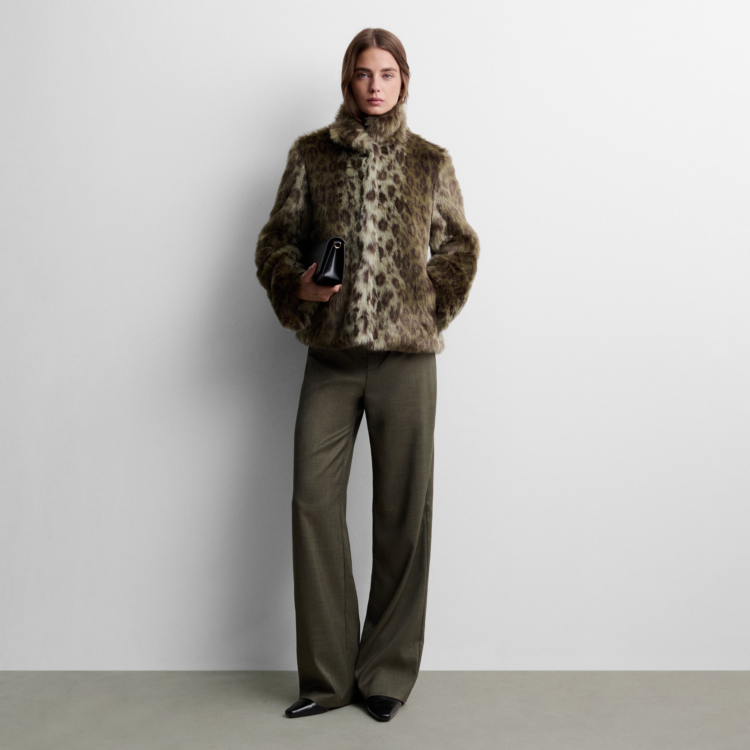 Veste effet fourrure imprimée