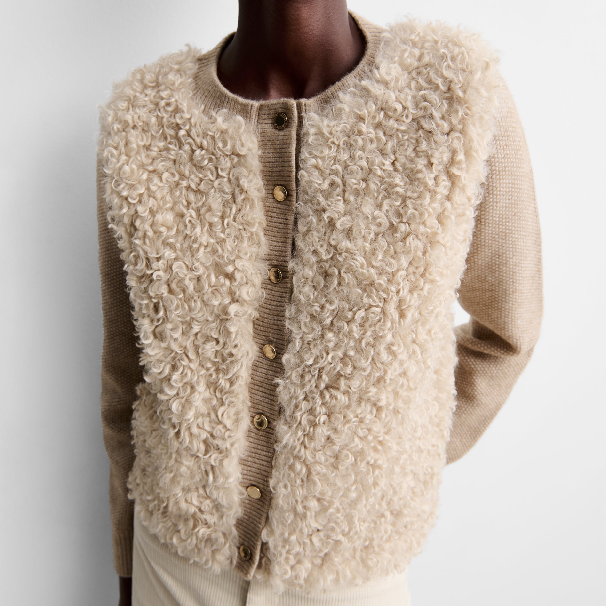 Cardigan en maille bimatière