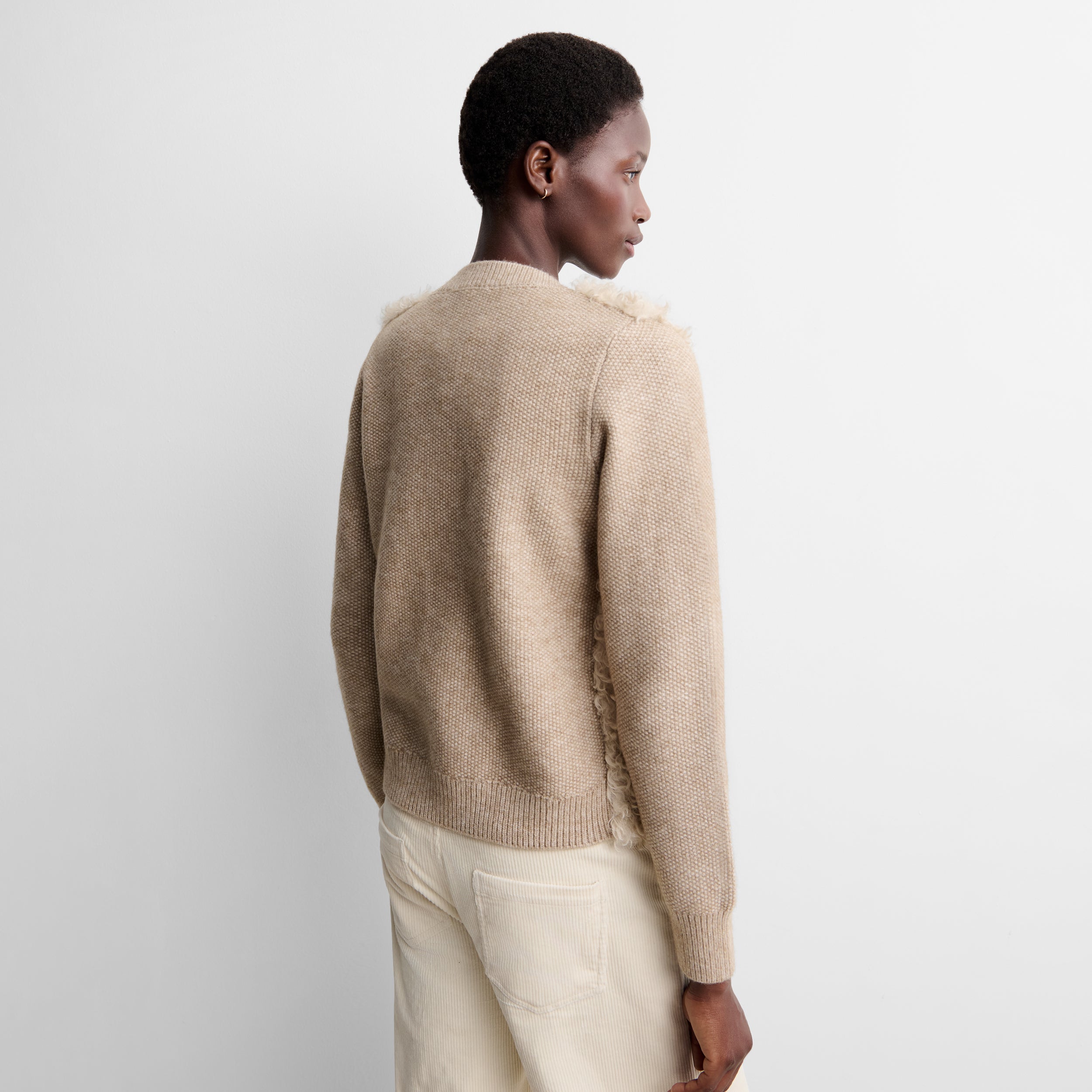 Cardigan en maille bimatière