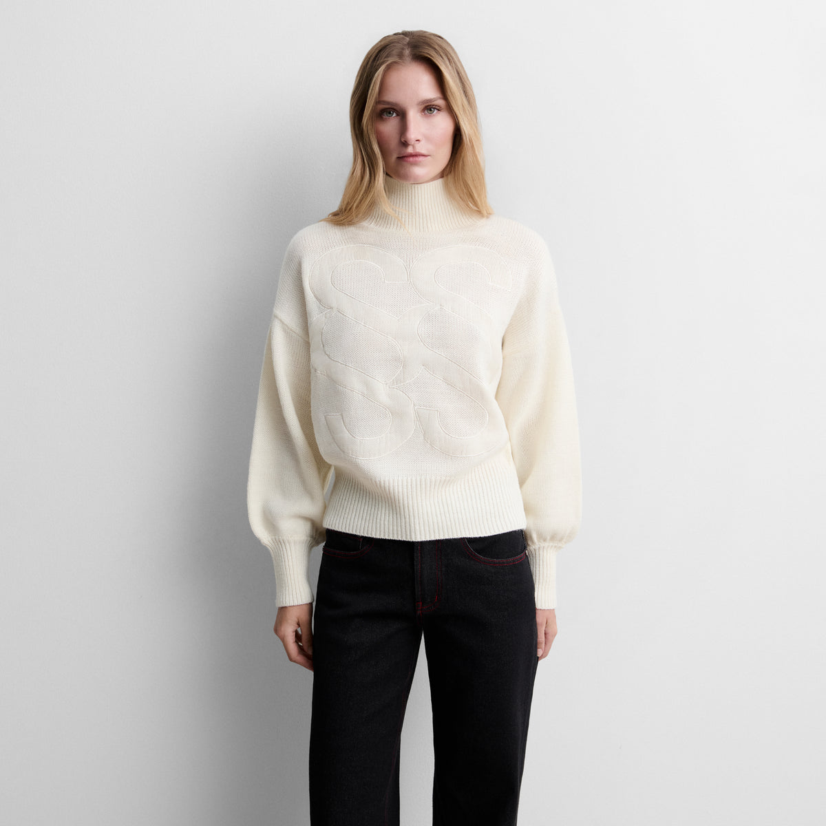 Pull en maille à logo