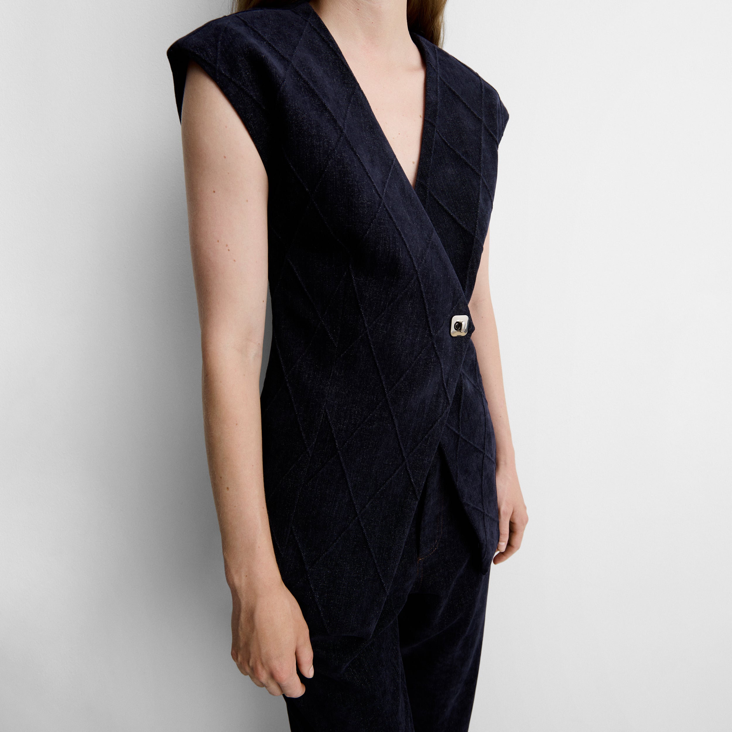 Gilet effet denim