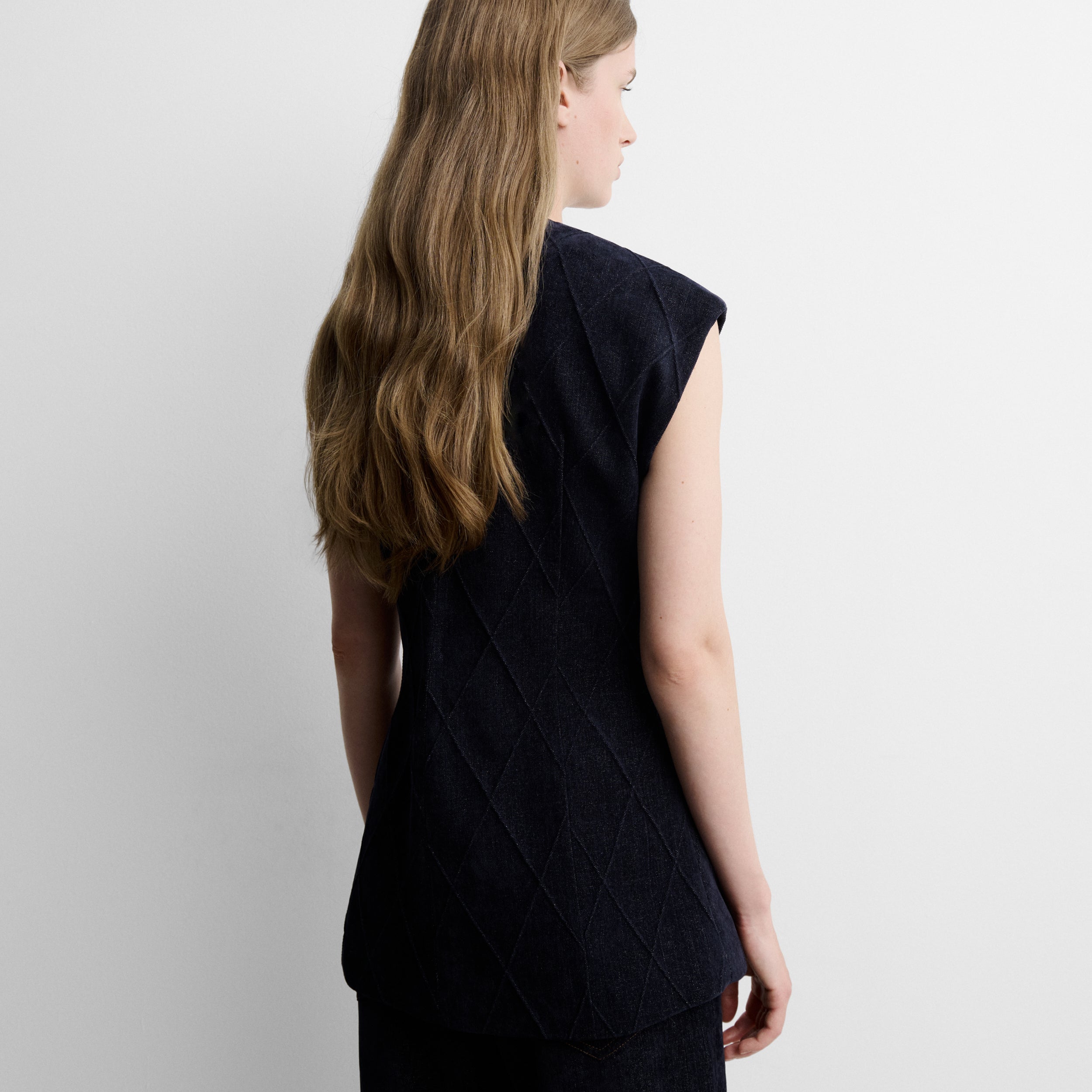 Gilet effet denim