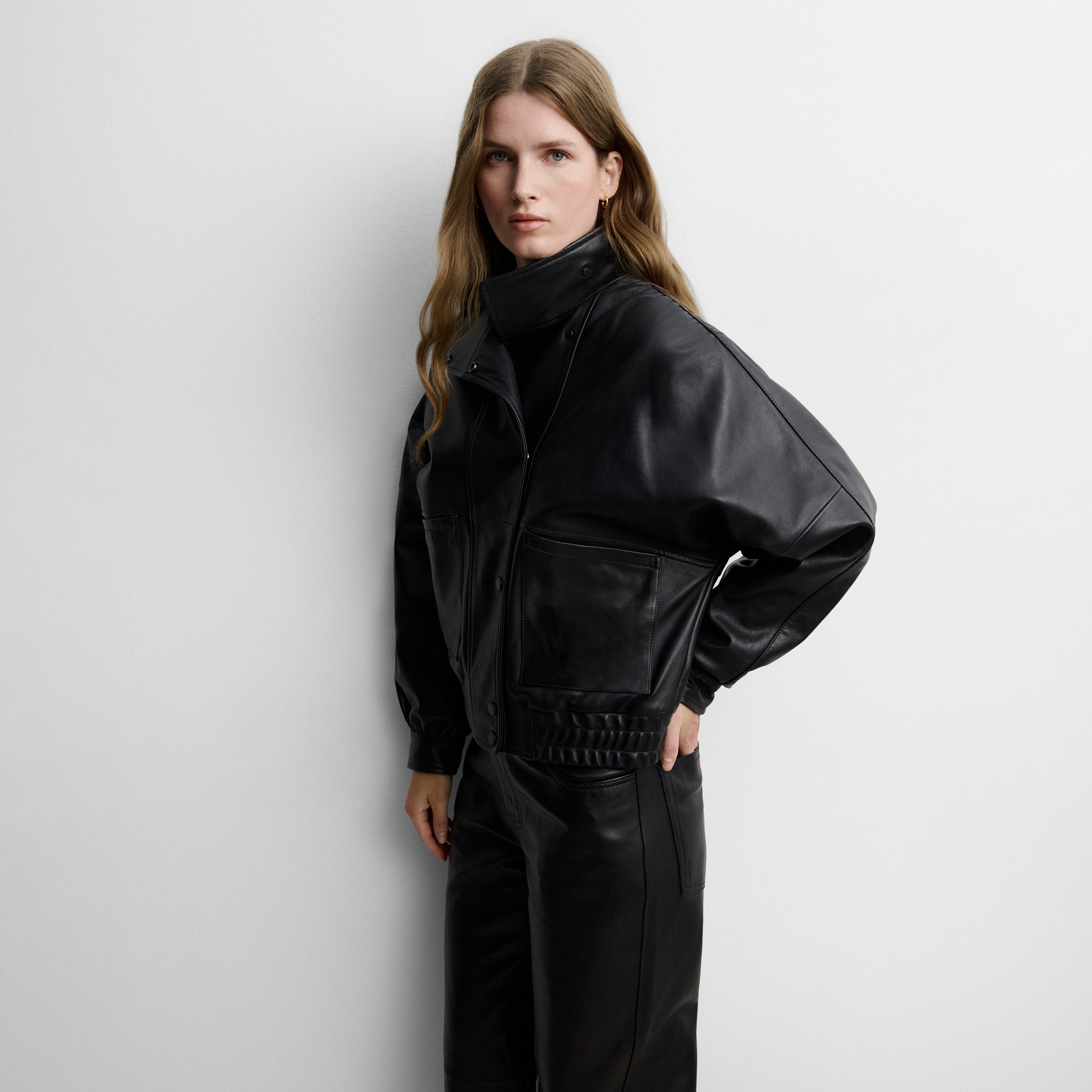 Veste bomber en similicuir
