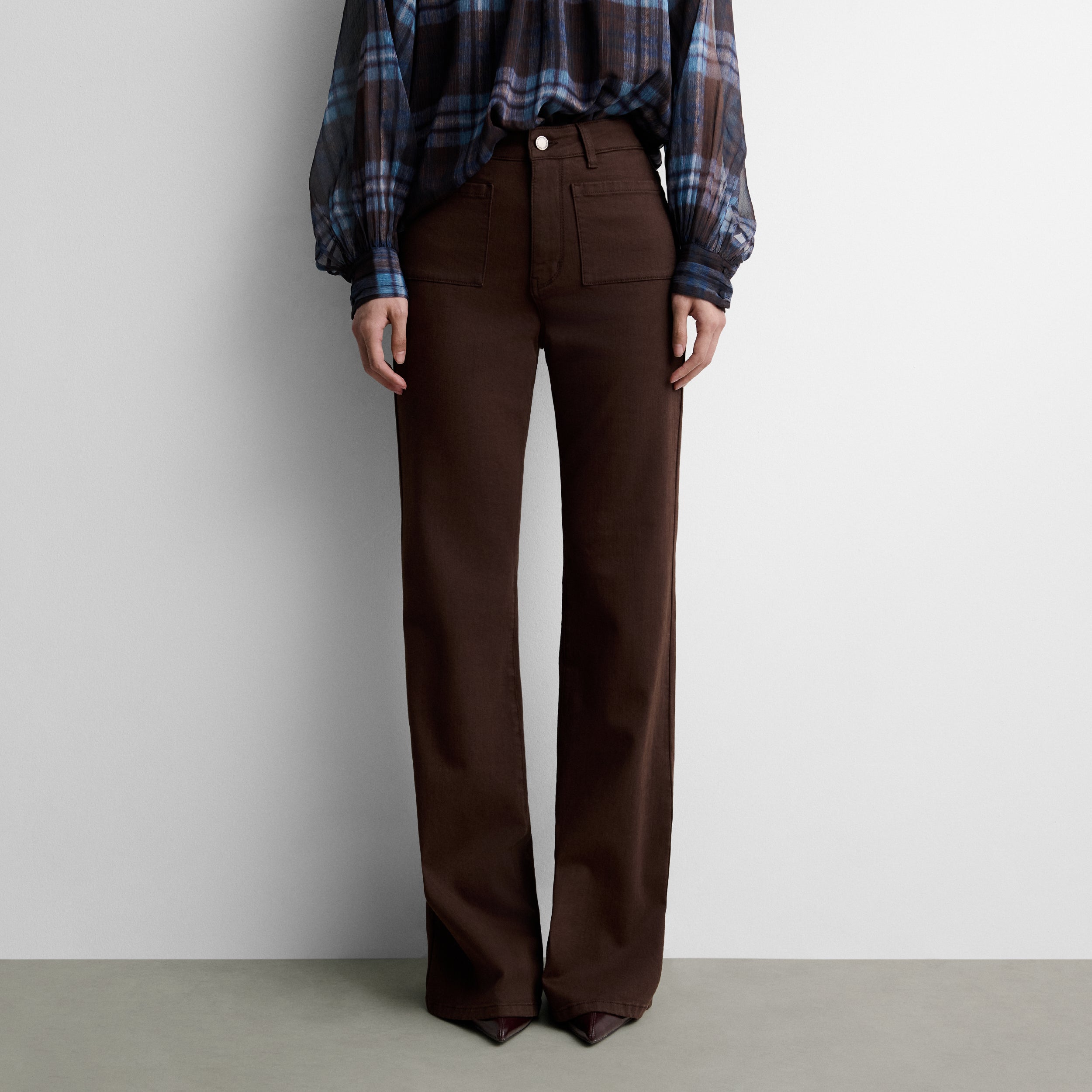 Trousers with patch pockets