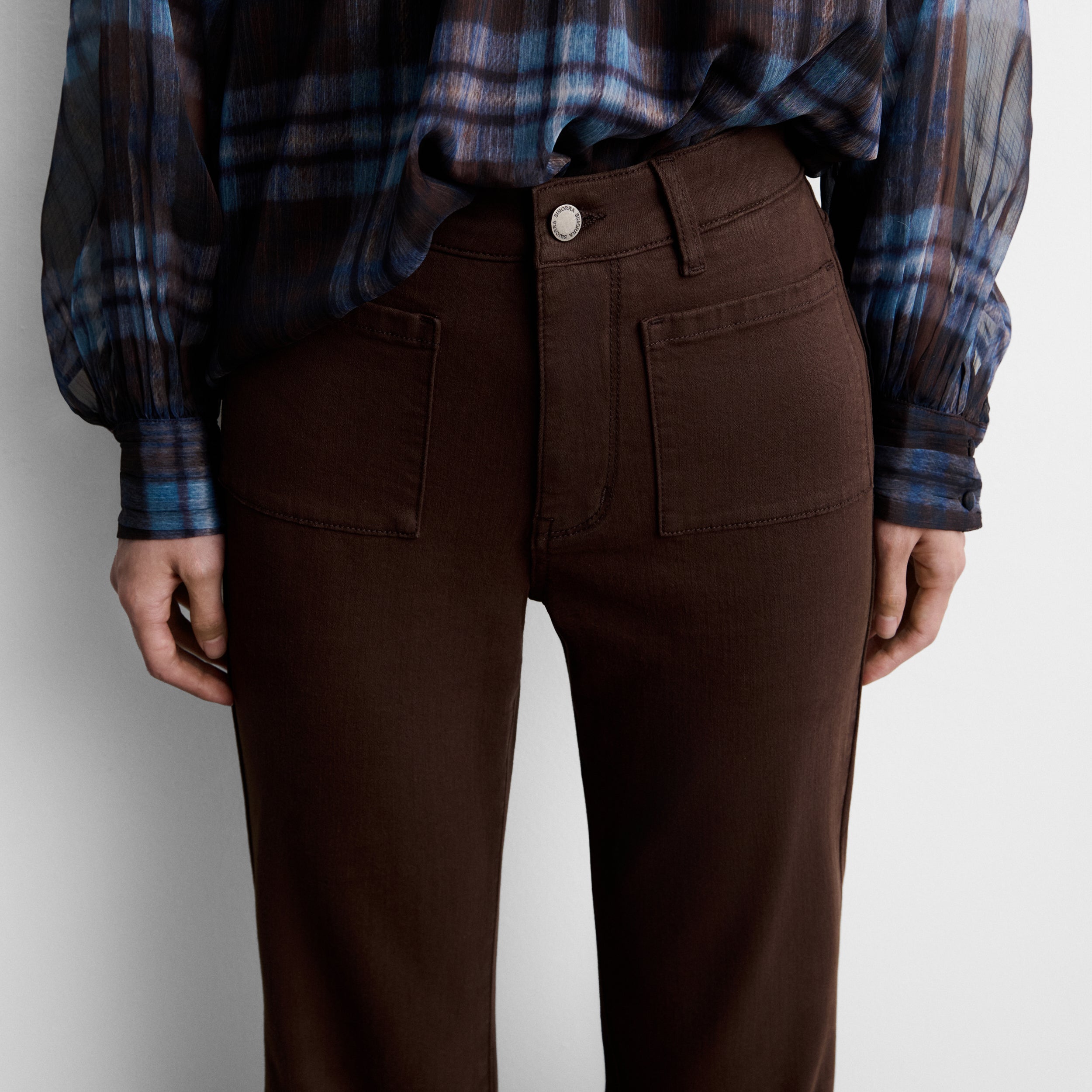 Trousers with patch pockets