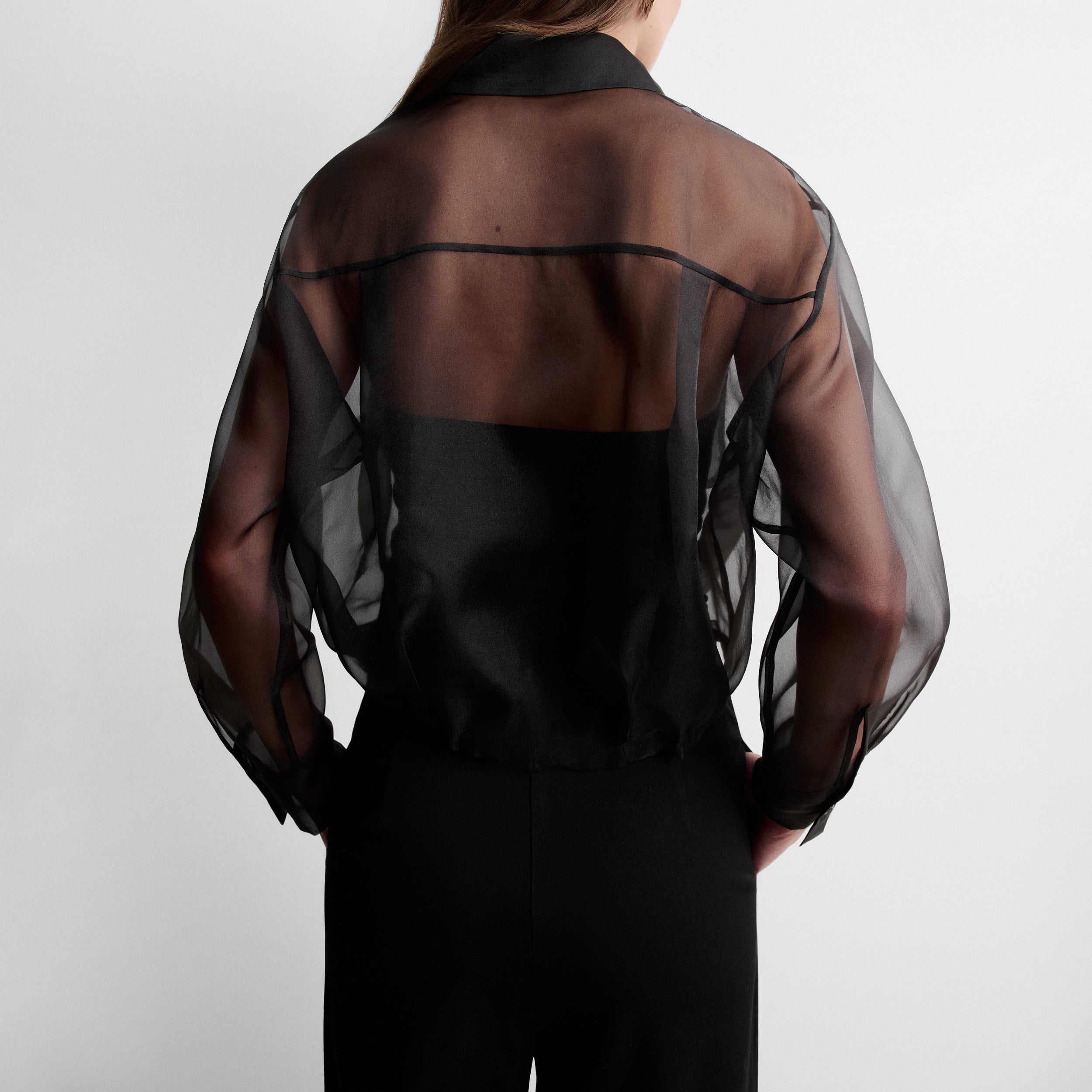 Blouse crop en organza