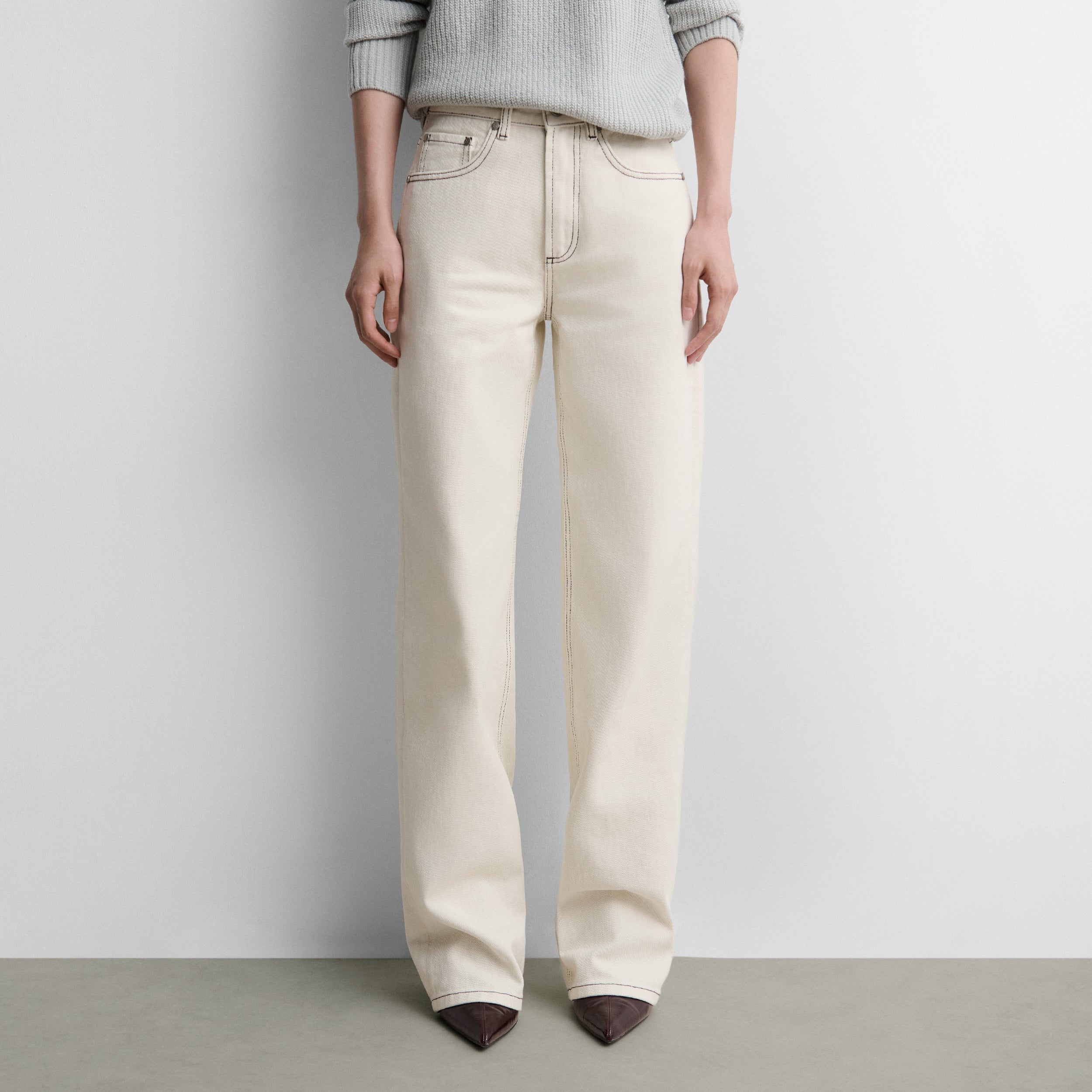 Pantalón sarga algodón recto