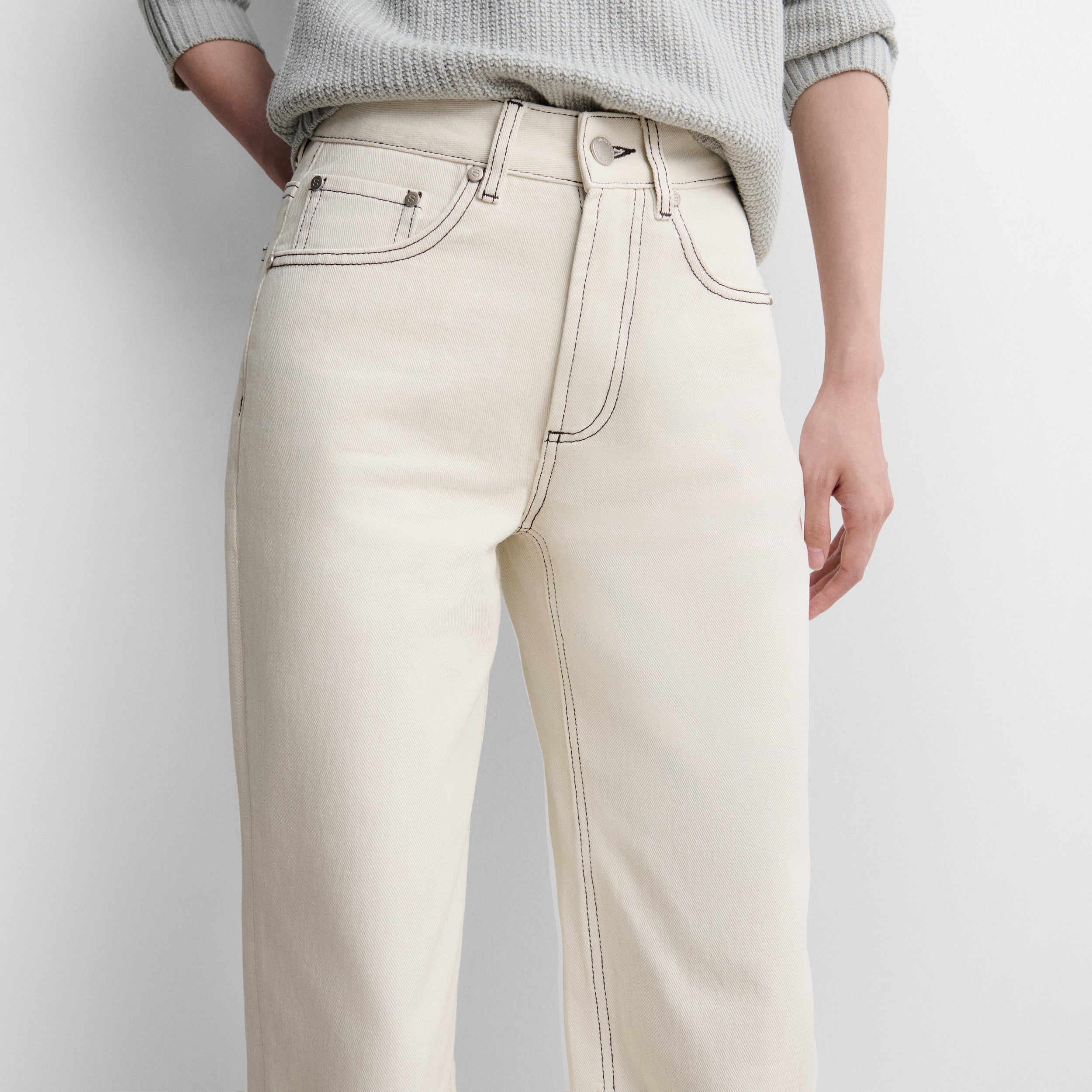 Pantalón sarga algodón recto