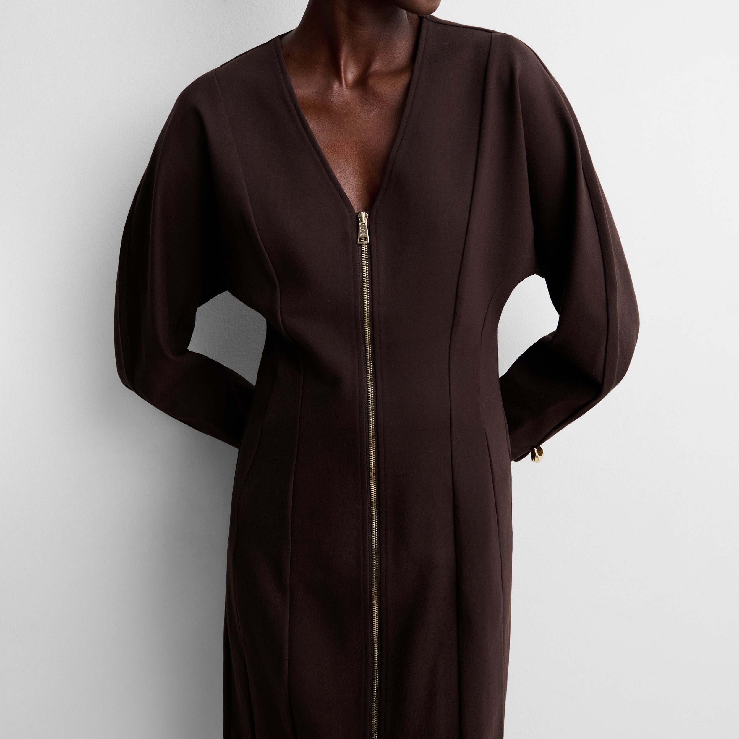 Midi dress with zip