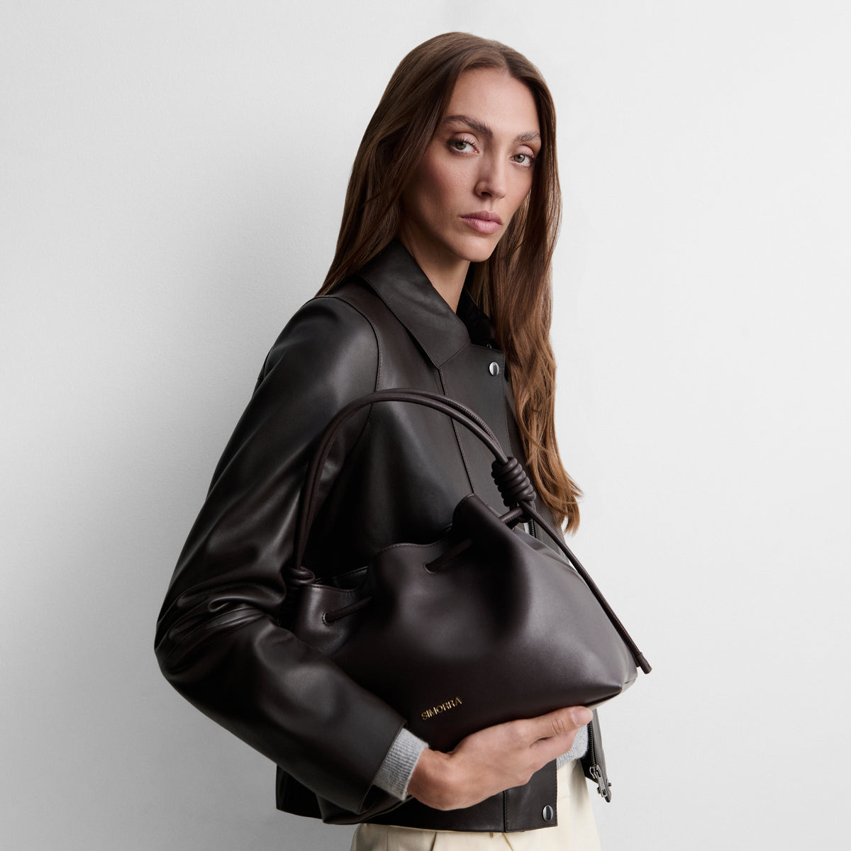 Nappa leather bonbon bag