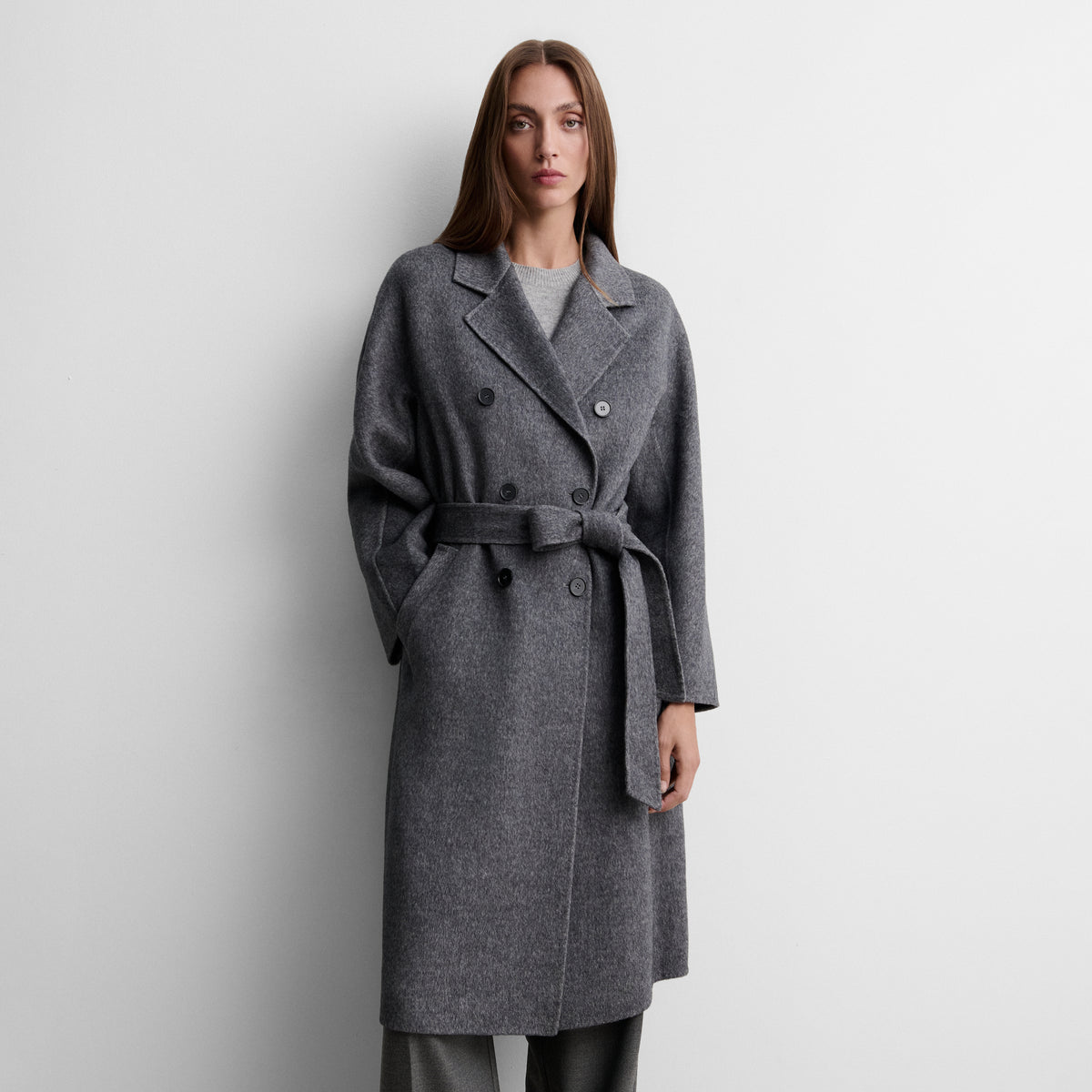 Manteau long croisé