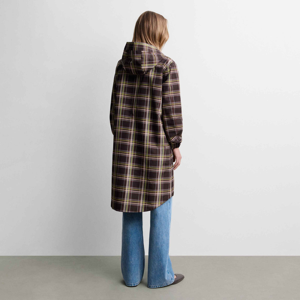 Reversible checked parka