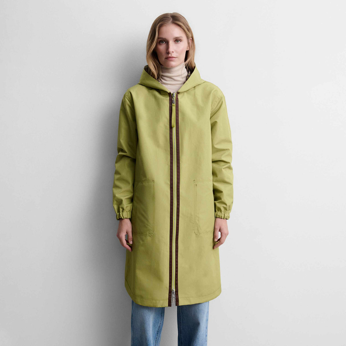 Reversible checked parka