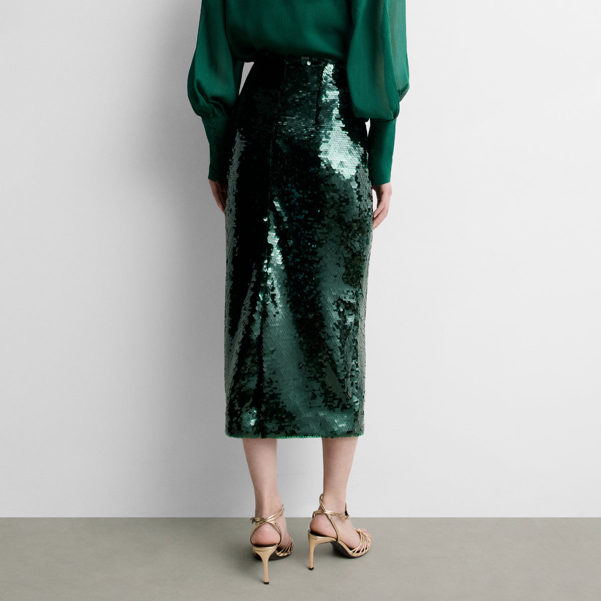 Jupe droite à sequins