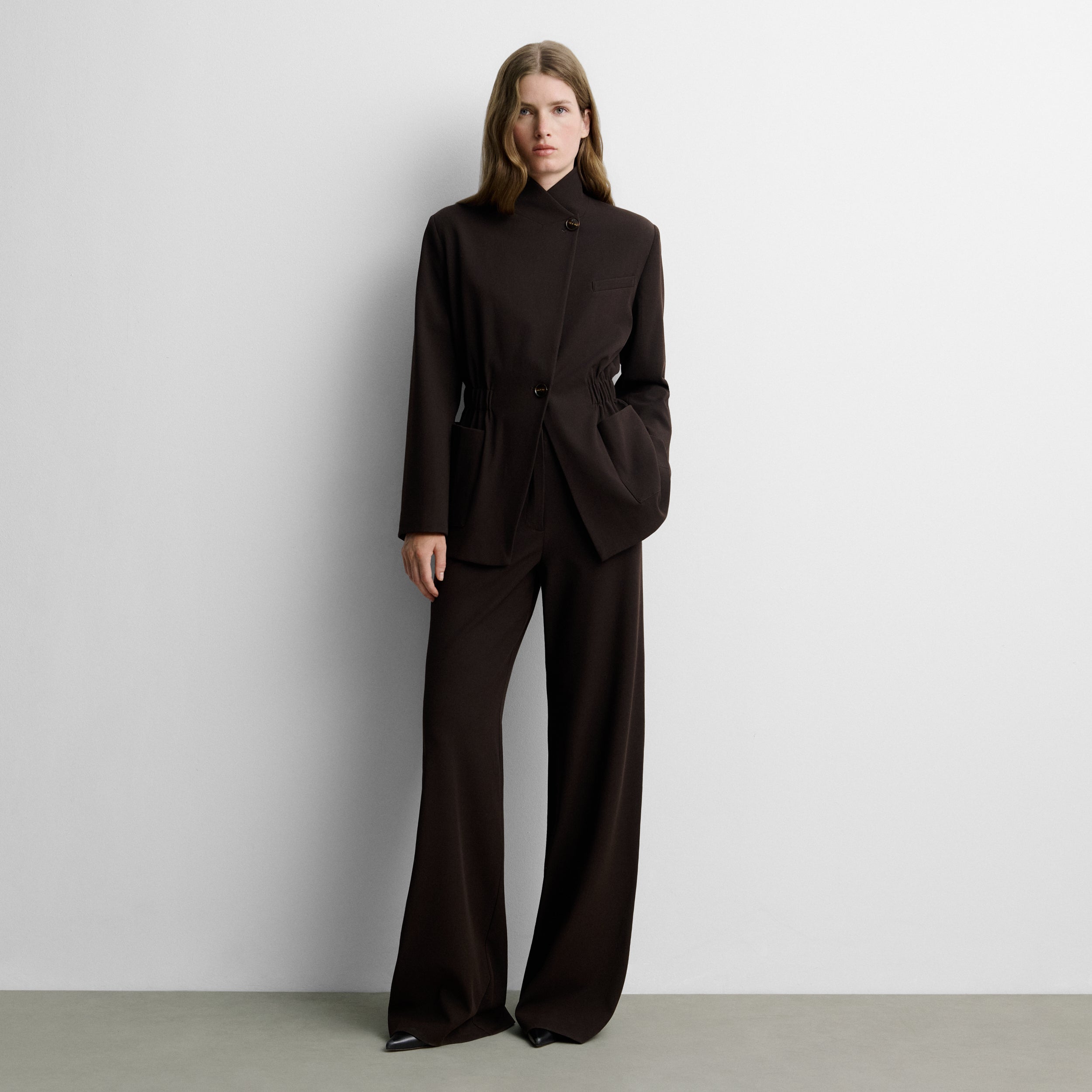 Pantalon large taille haute