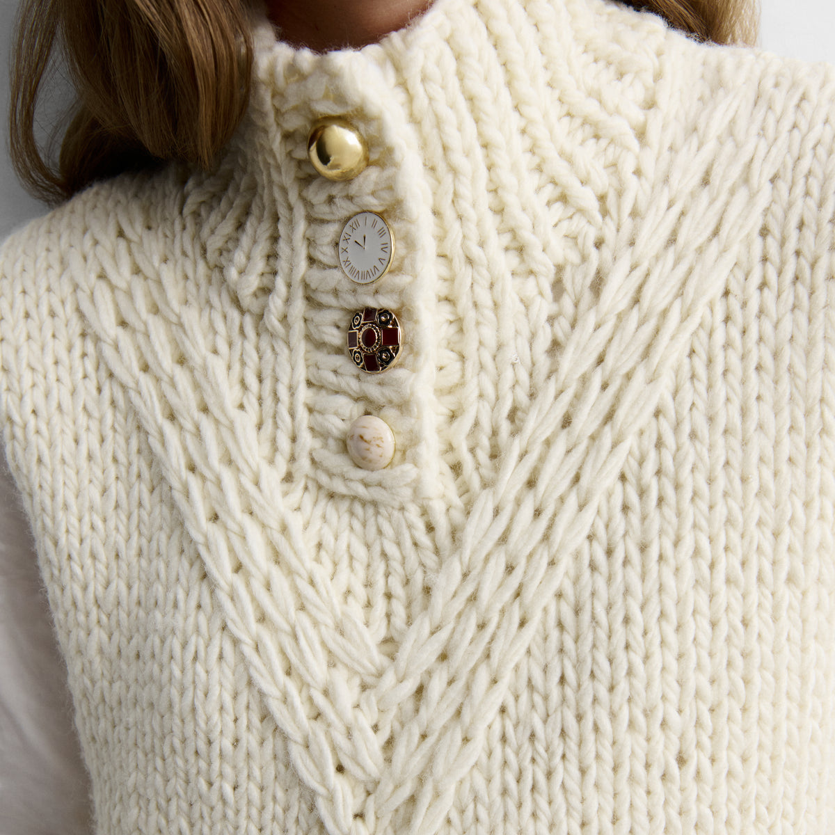 Gilet en maille à boutons