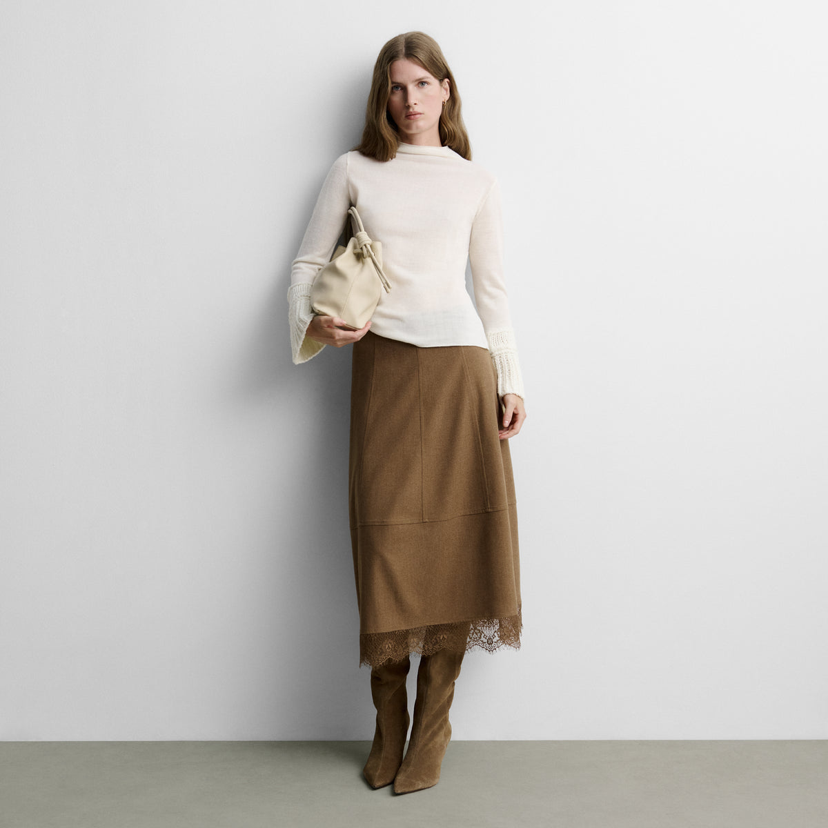Pull en grosse maille à poignets