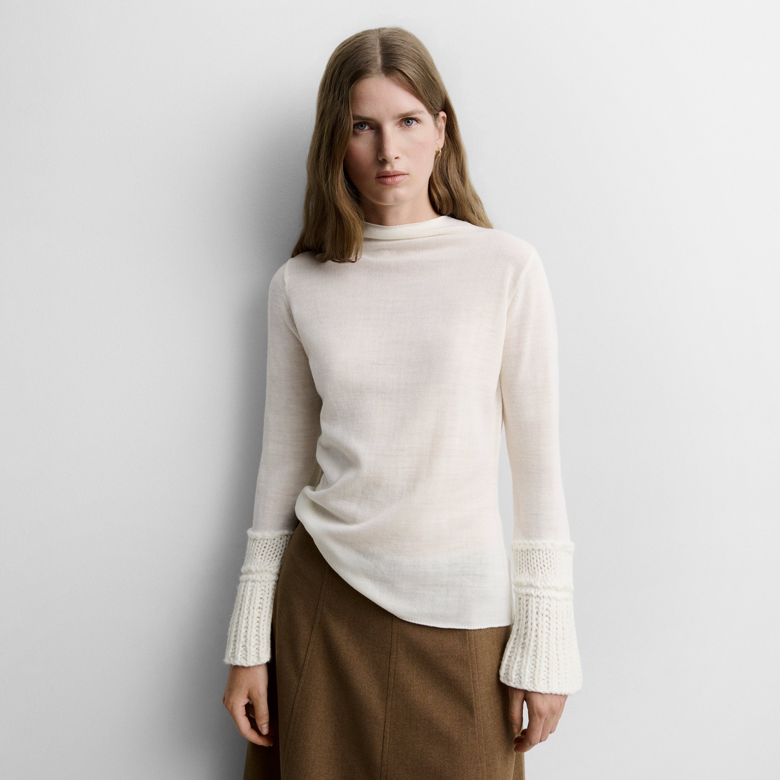 Pull en grosse maille à poignets