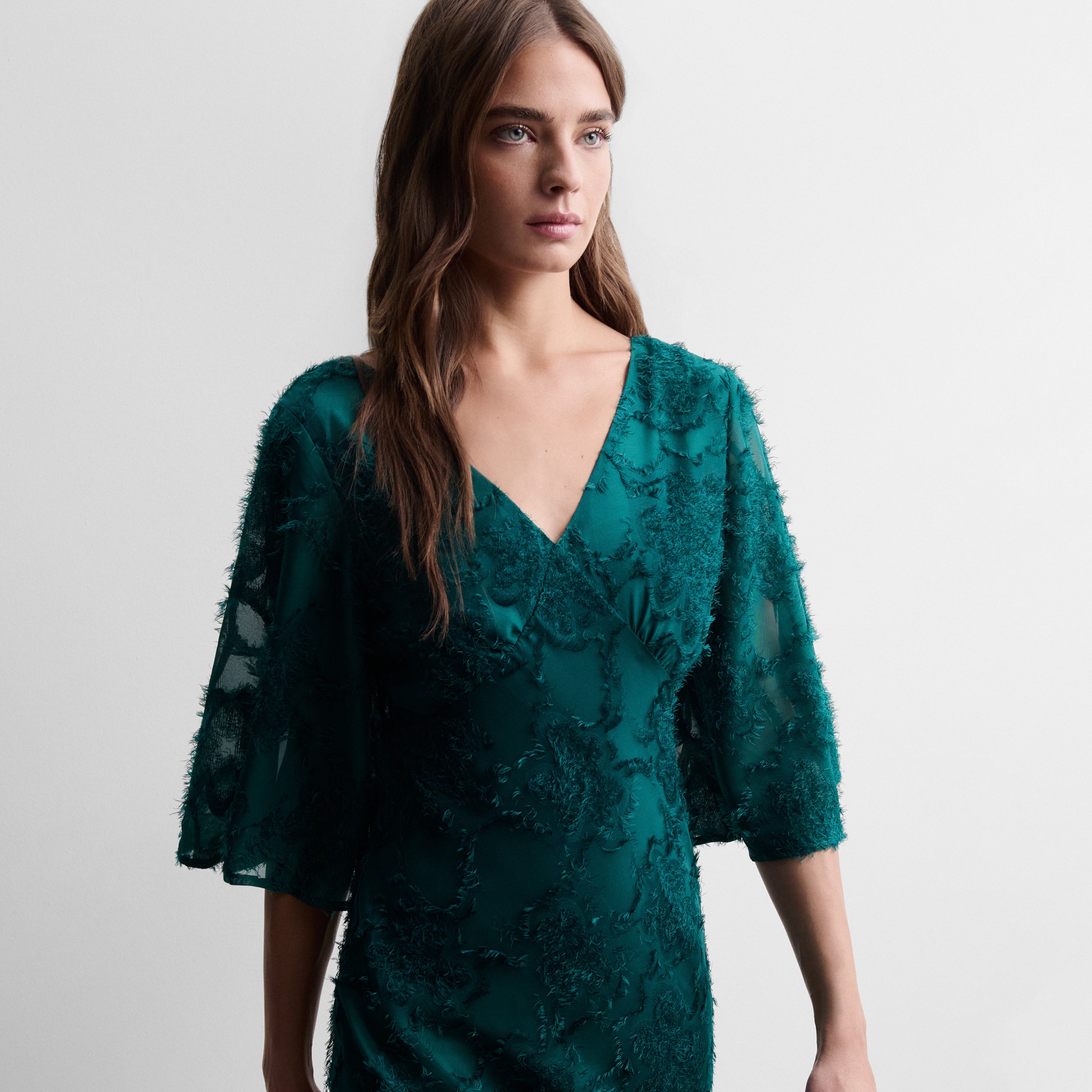 Robe longue en tissu fantaisie