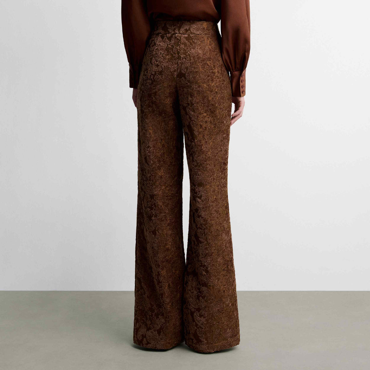 Straight-leg fancy fabric trousers