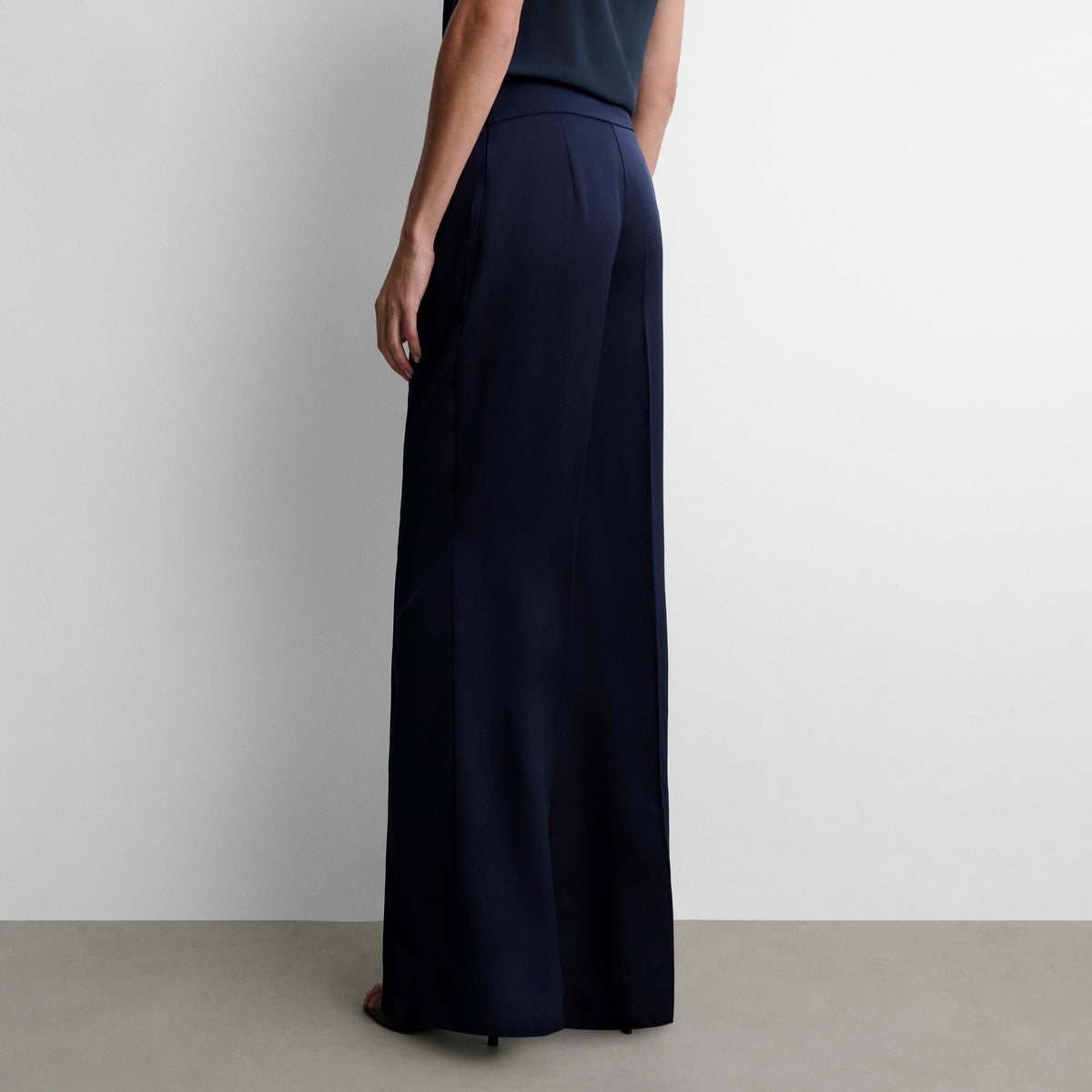 High-waisted flared trousers