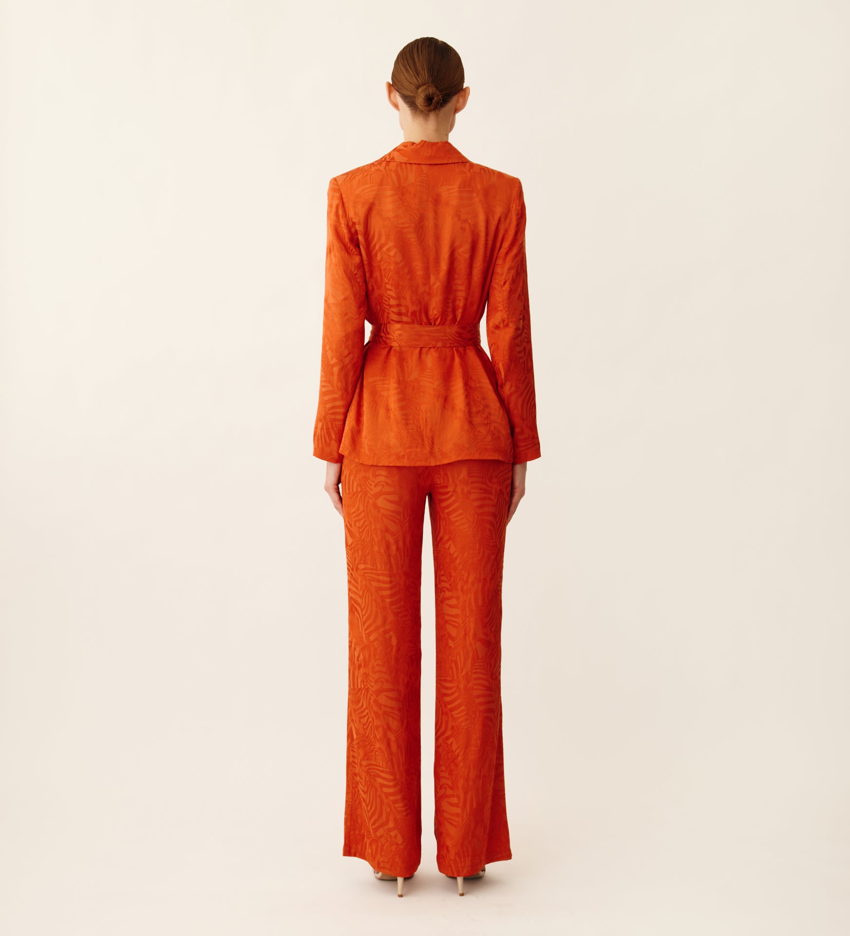Pantalon largo jacquard fluído