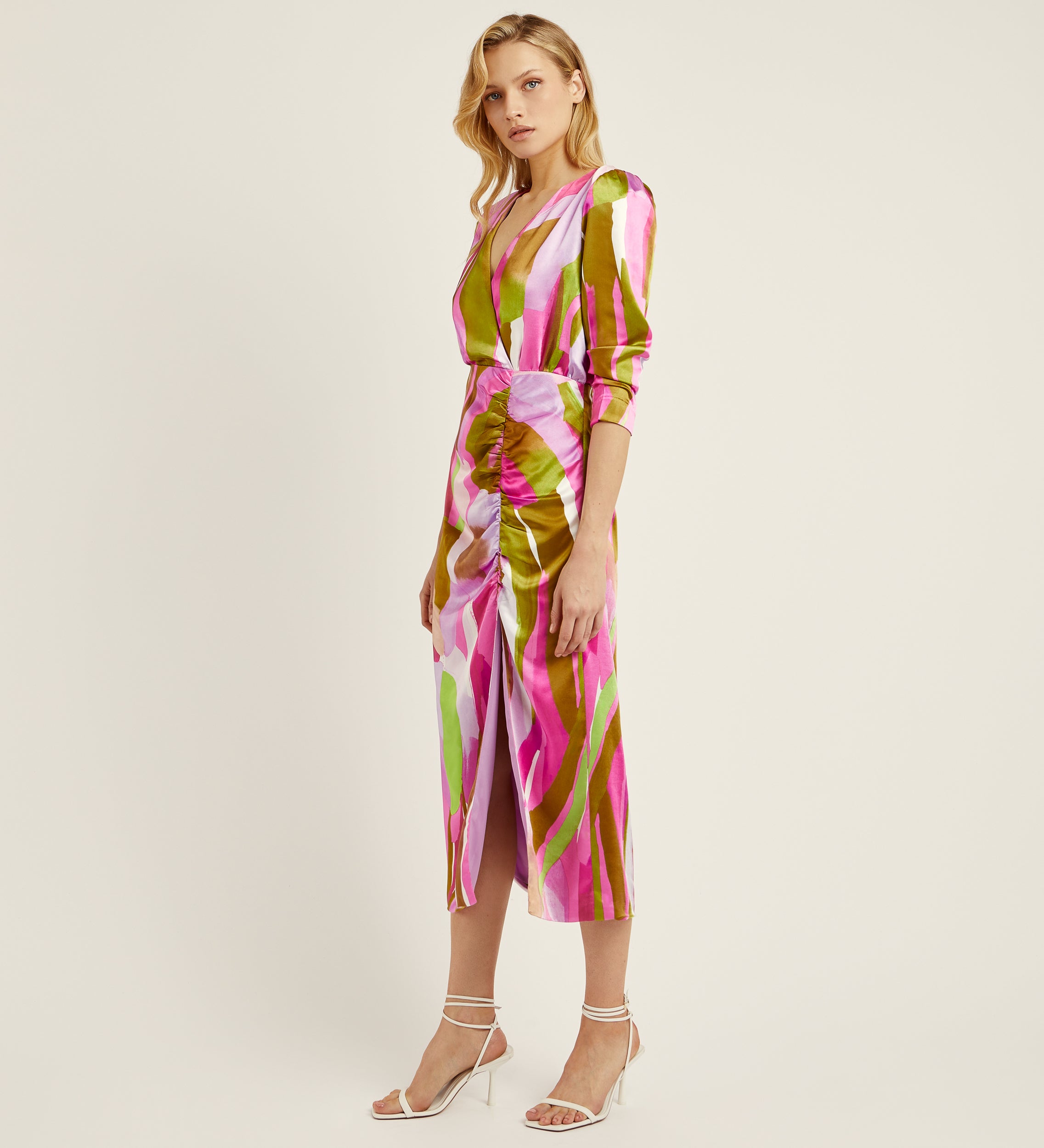 Vestido largo midi de satén