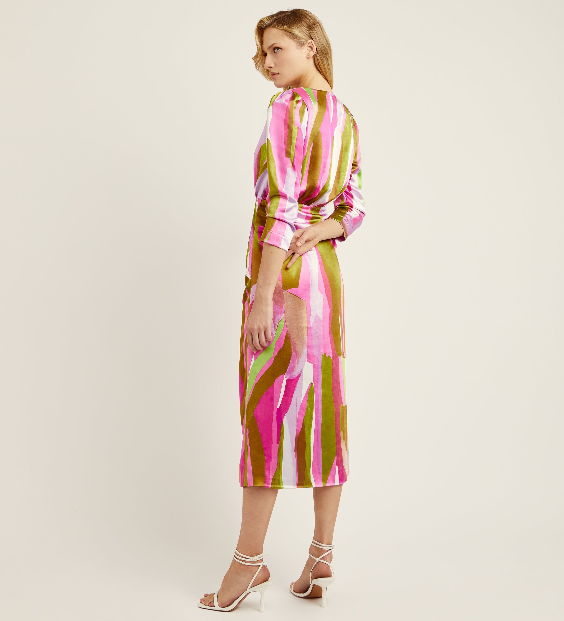 Vestido largo midi de satén