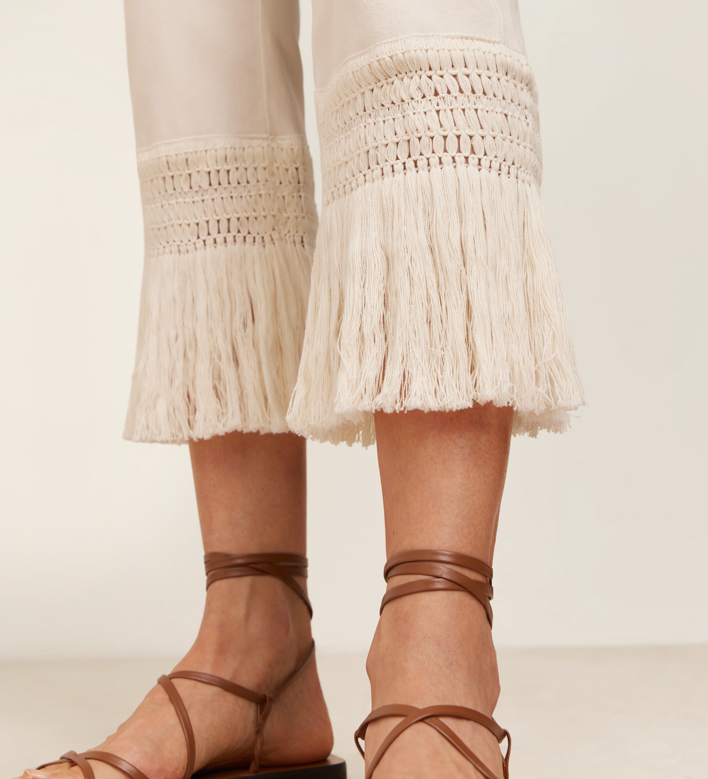 Fringe hem pants