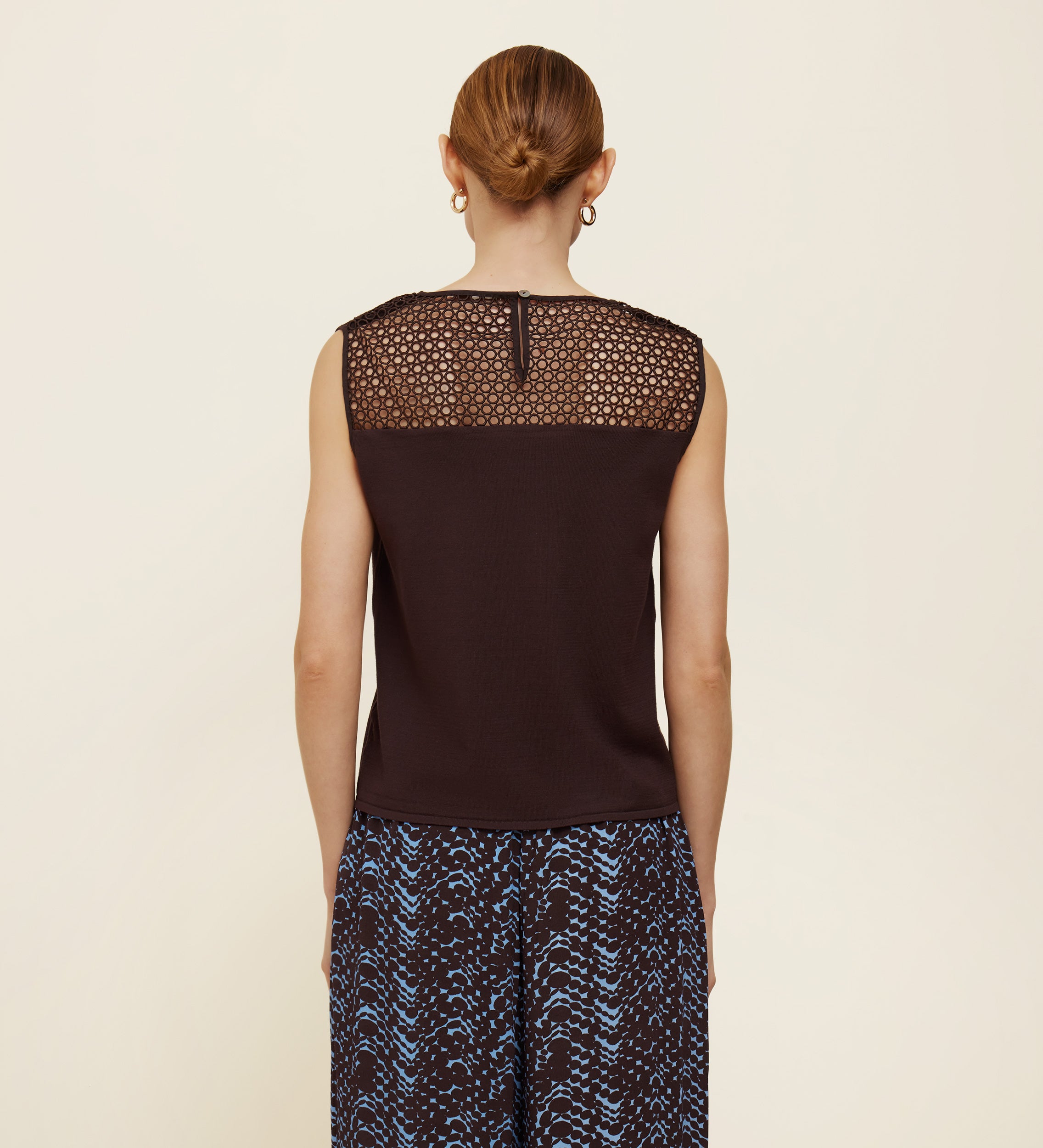 Top en tricot avec détail guipure