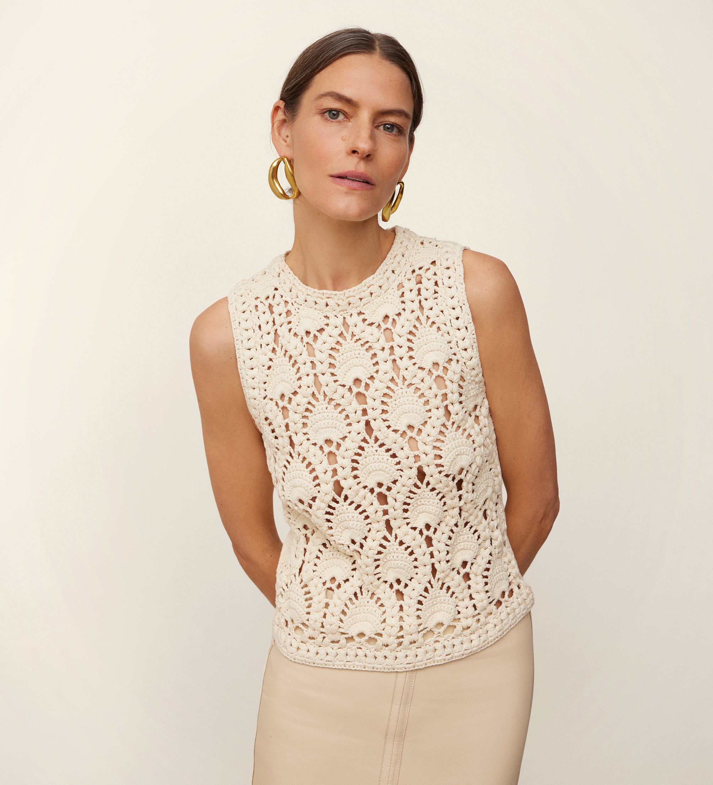 Openwork knit top