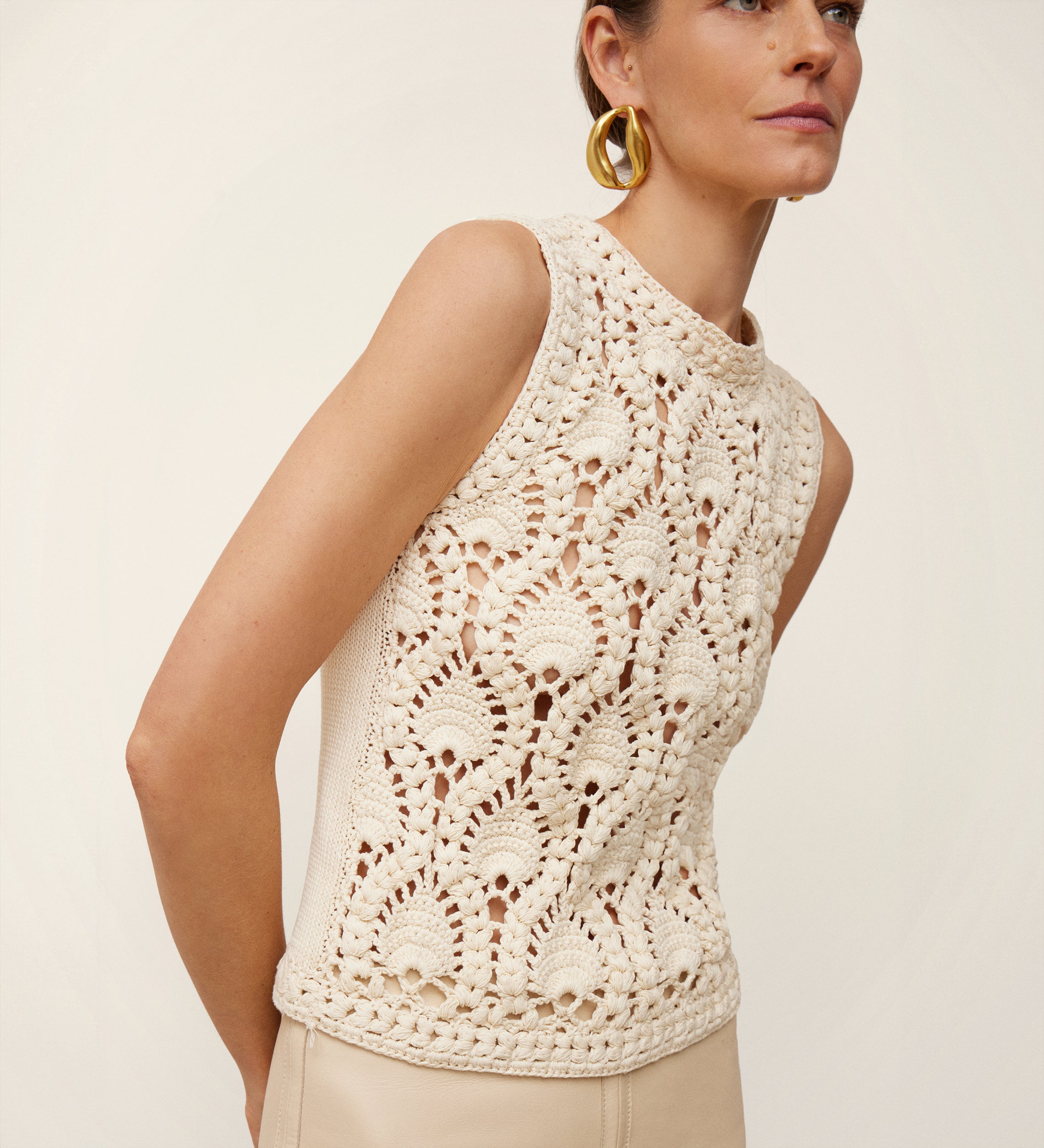 Openwork knit top
