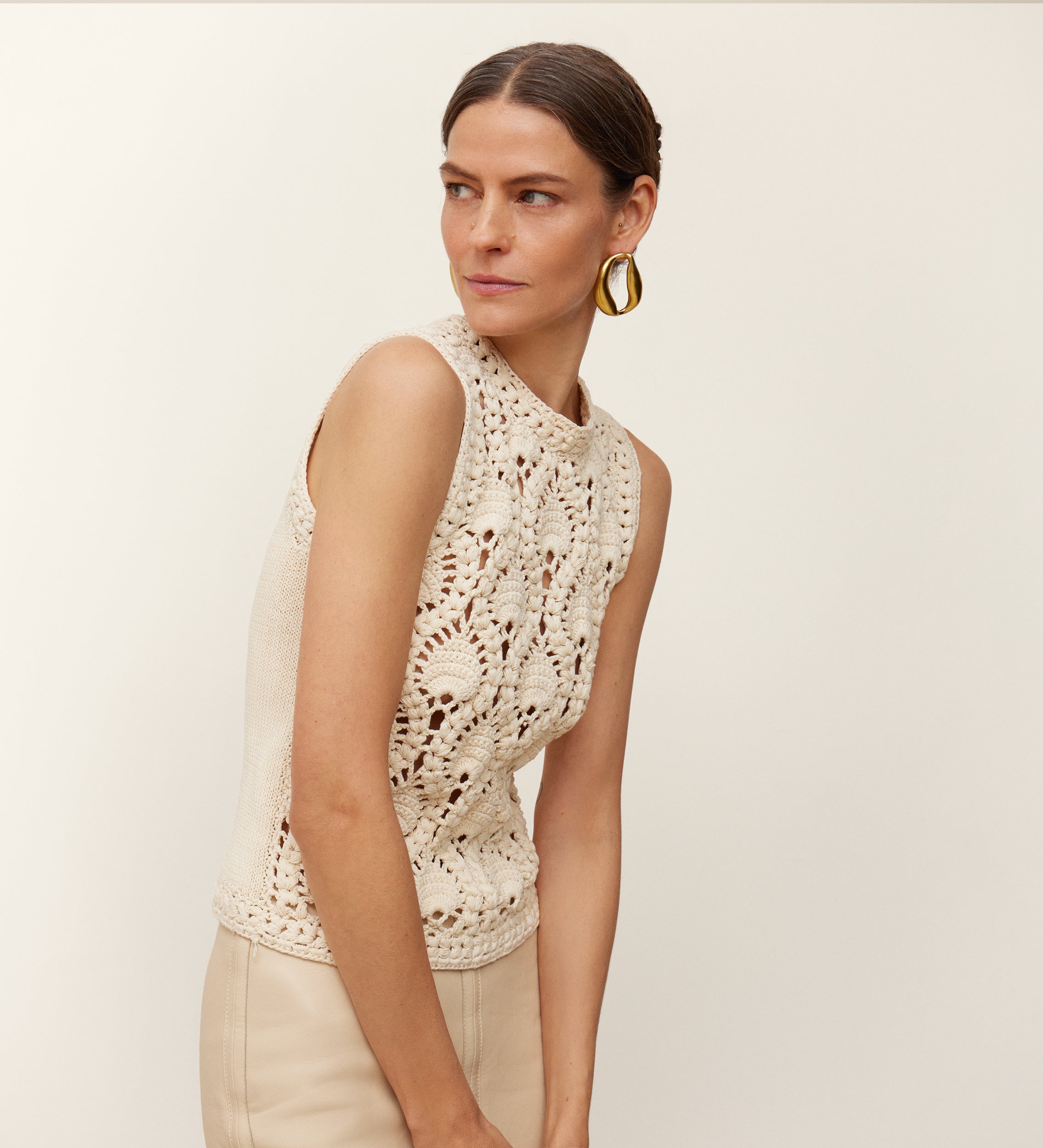 Openwork knit top