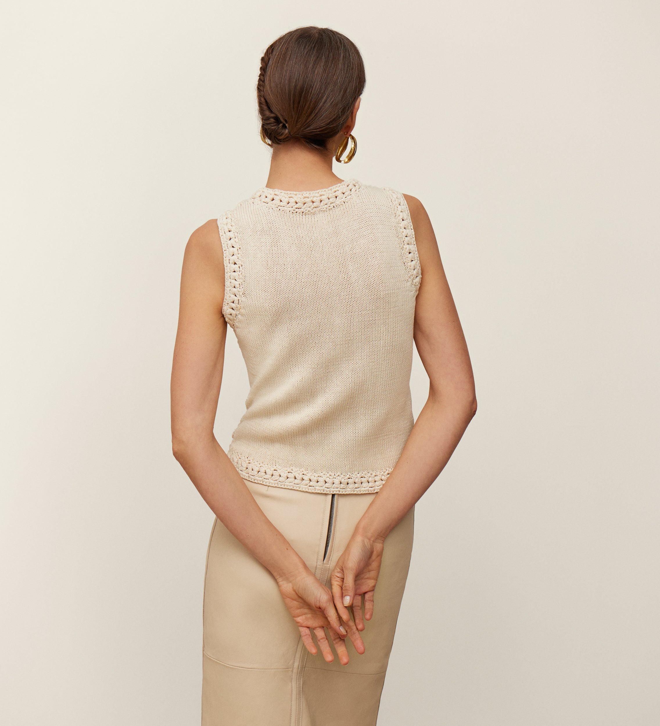Openwork knit top