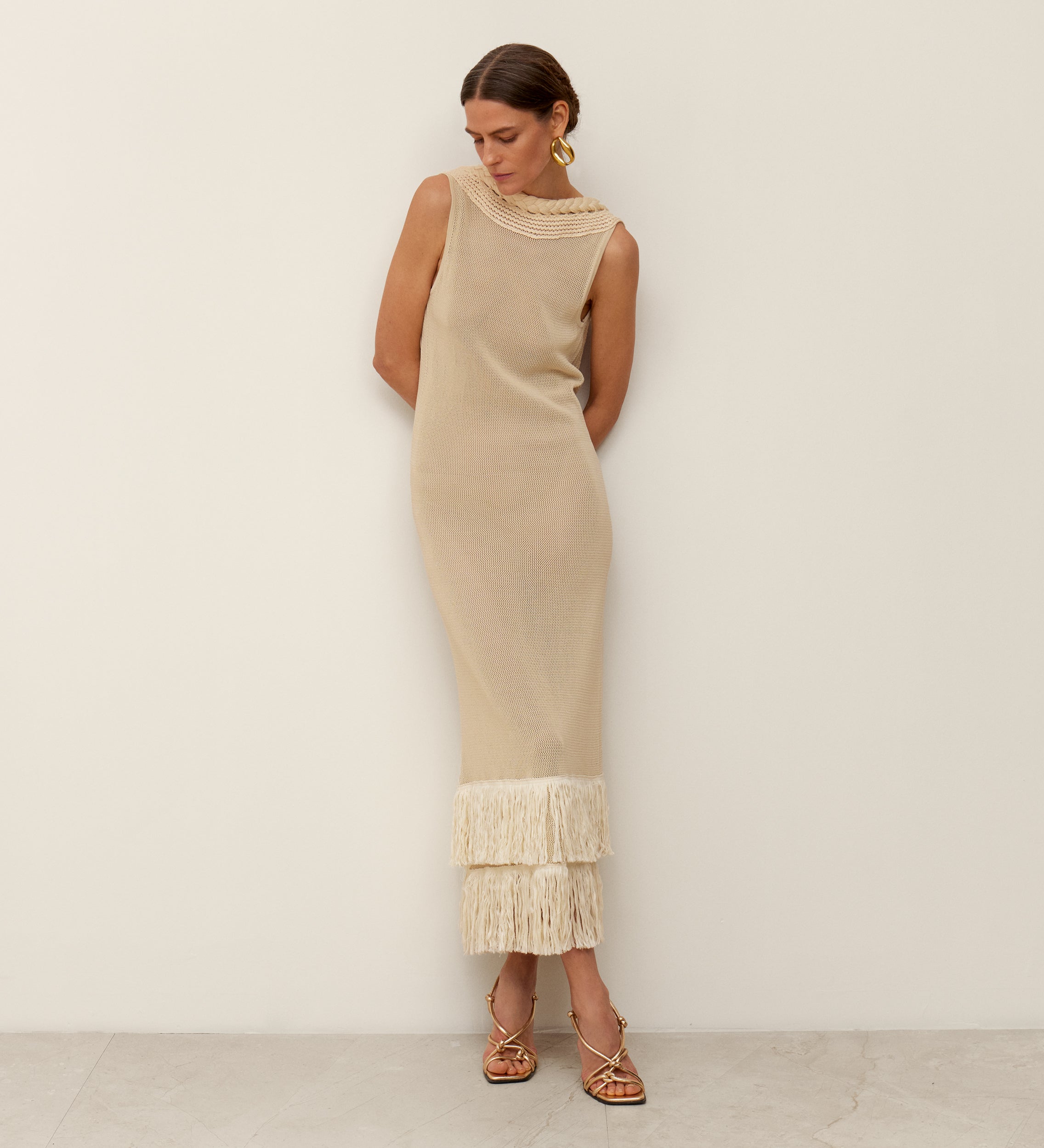 Fringe tricot dress