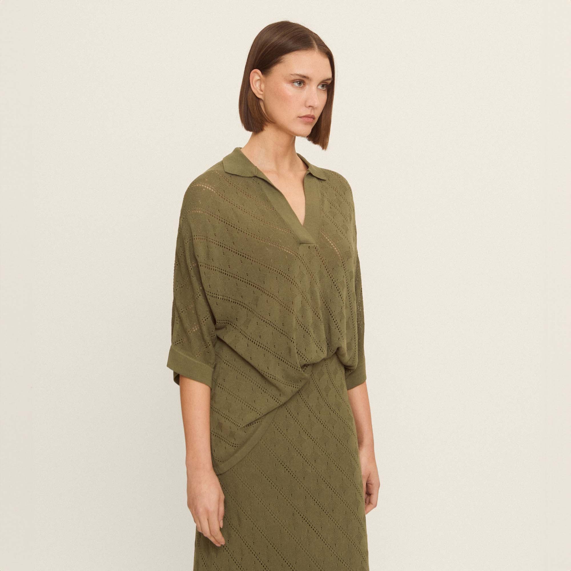 Oversize openwork knit top