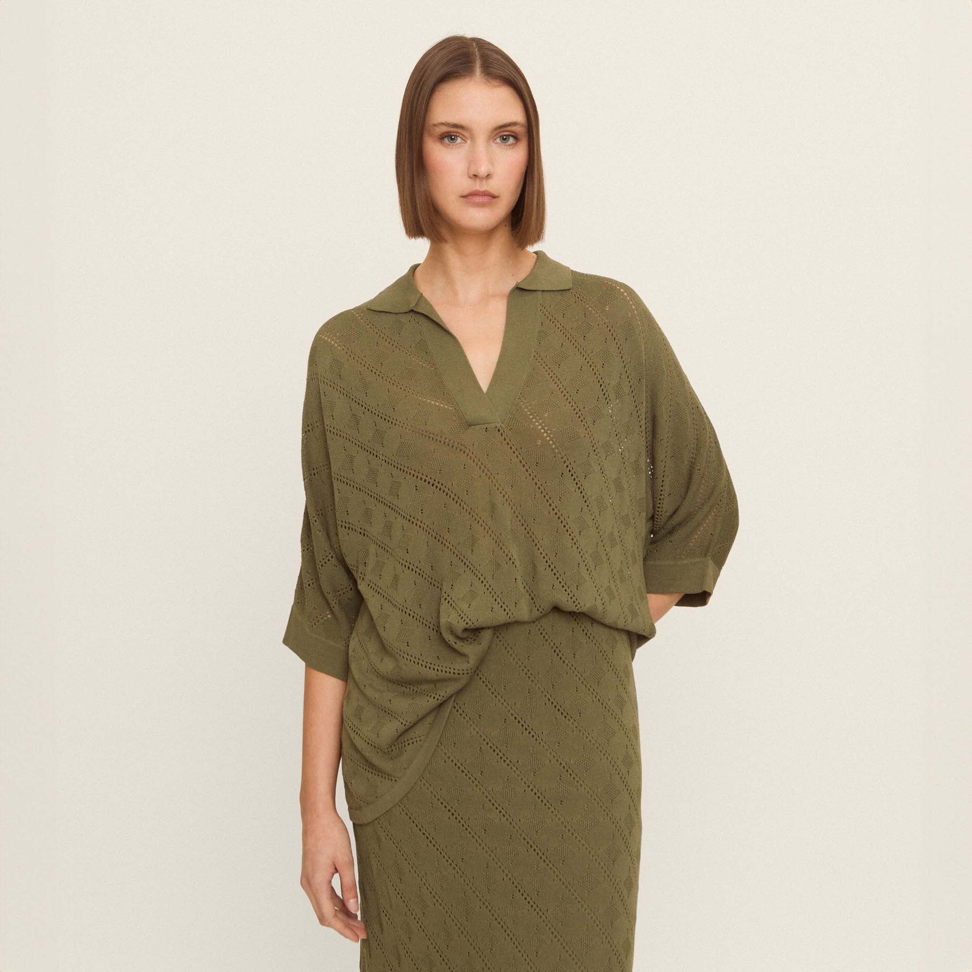 Oversize openwork knit top