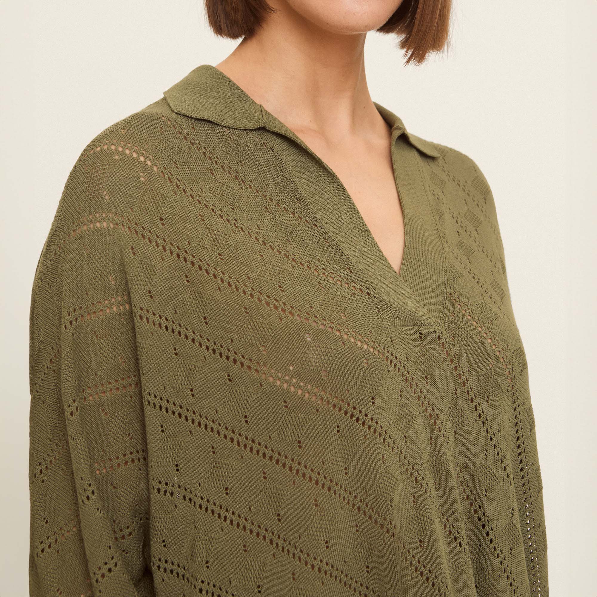 Oversize openwork knit top