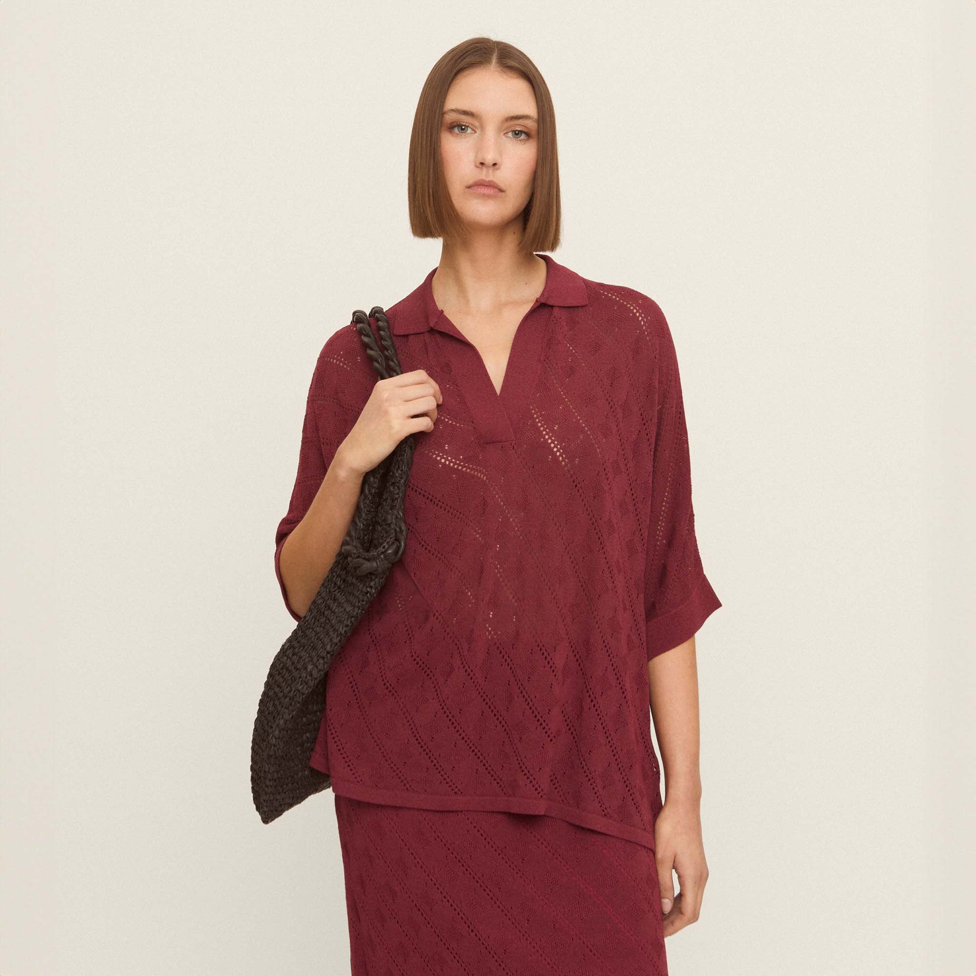 Top punto oversize calado