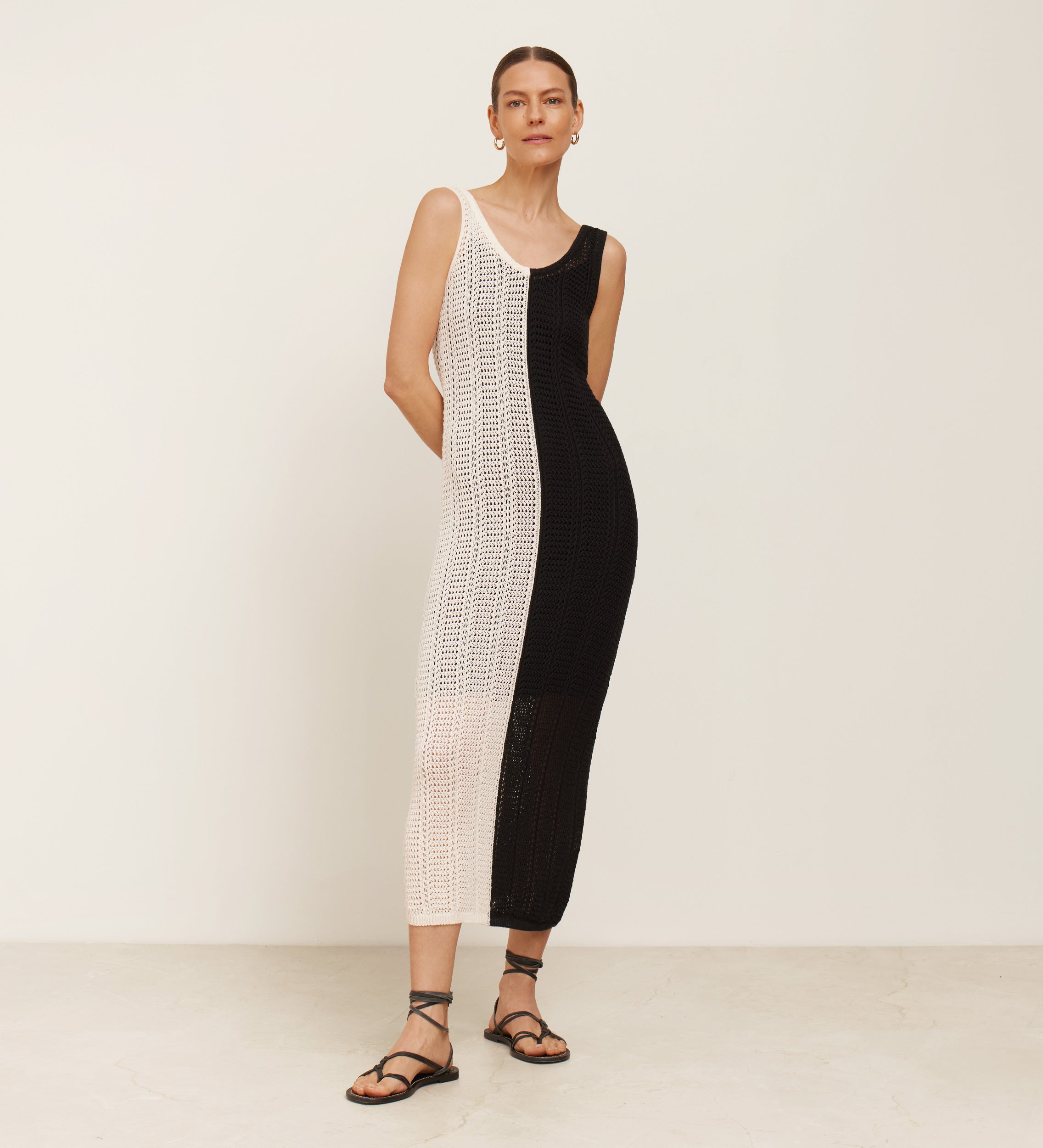 Two-tone tricot dress